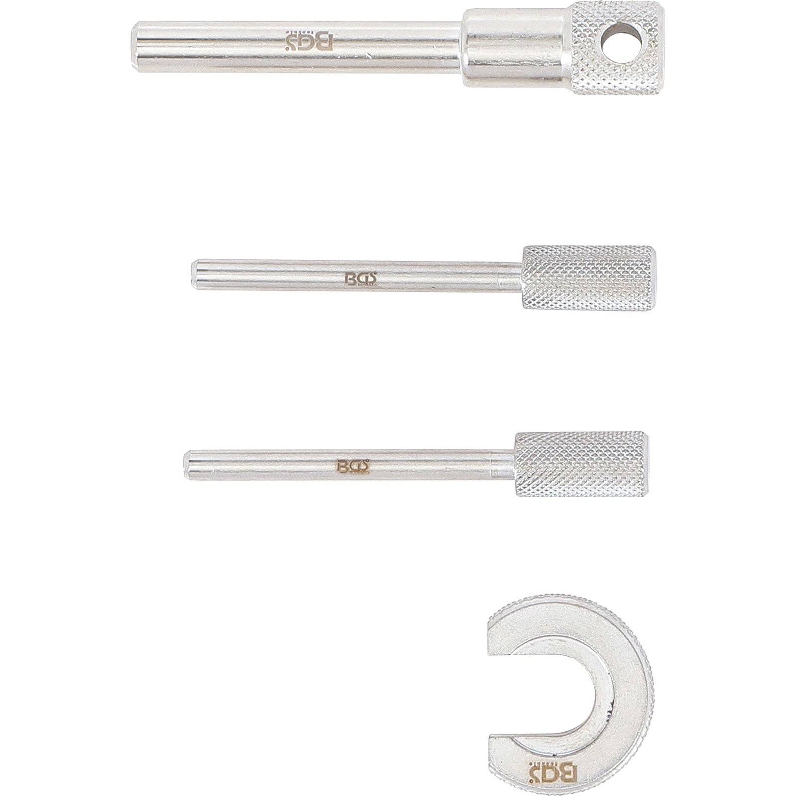 BGS-Marken-Socketzubehör, einschließlich zwei Verlängerungsarmen und einem universellen Gelenk-Adapter, vertikal platziert, mit metallischer Oberfläche.