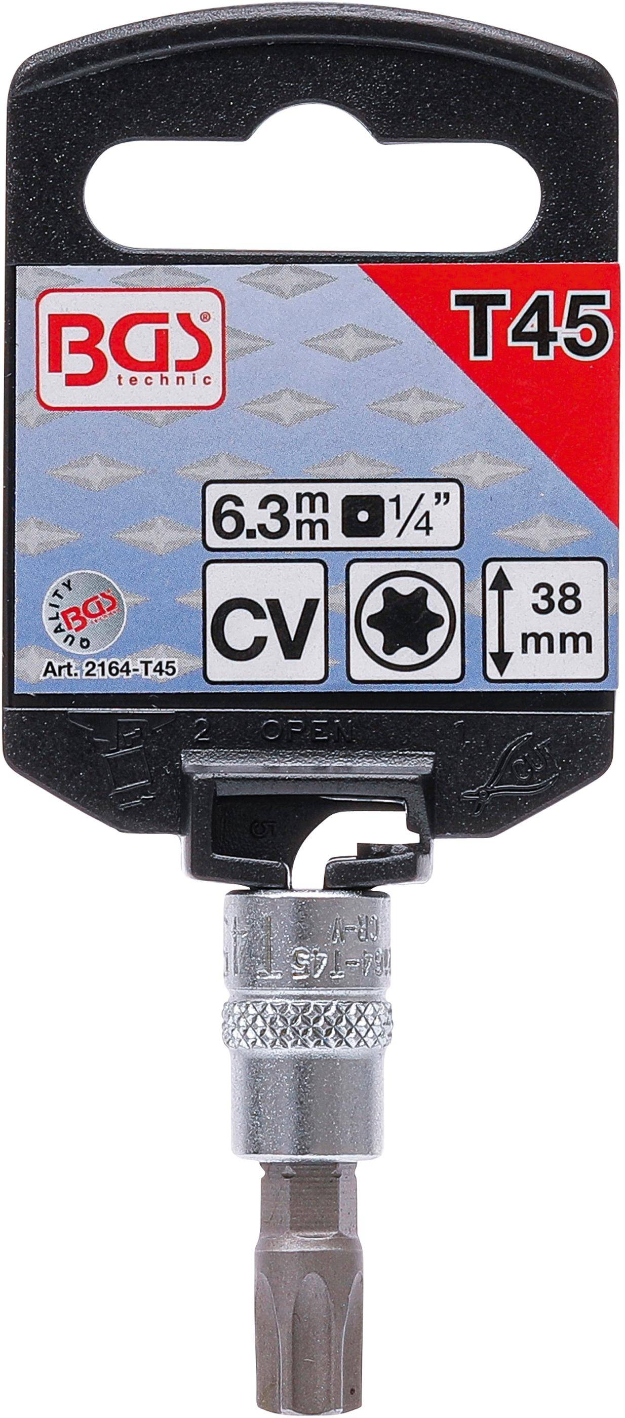 BGS Bit-Einsatz | Antrieb Innenvierkant 6,3 mm (1/4") | T-Profil (für