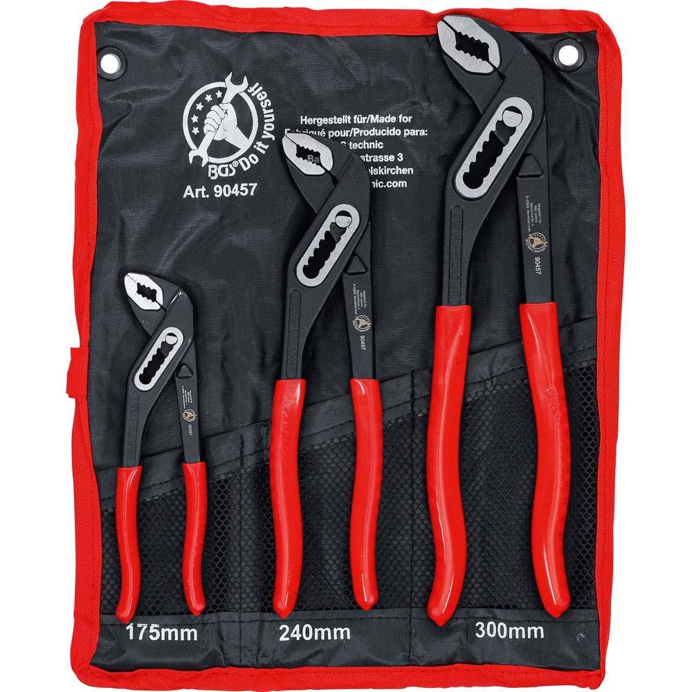 Wasserpumpenzangen-Satz - Größe 175, 250 und 300 mm - in Tetron-Rolltasche