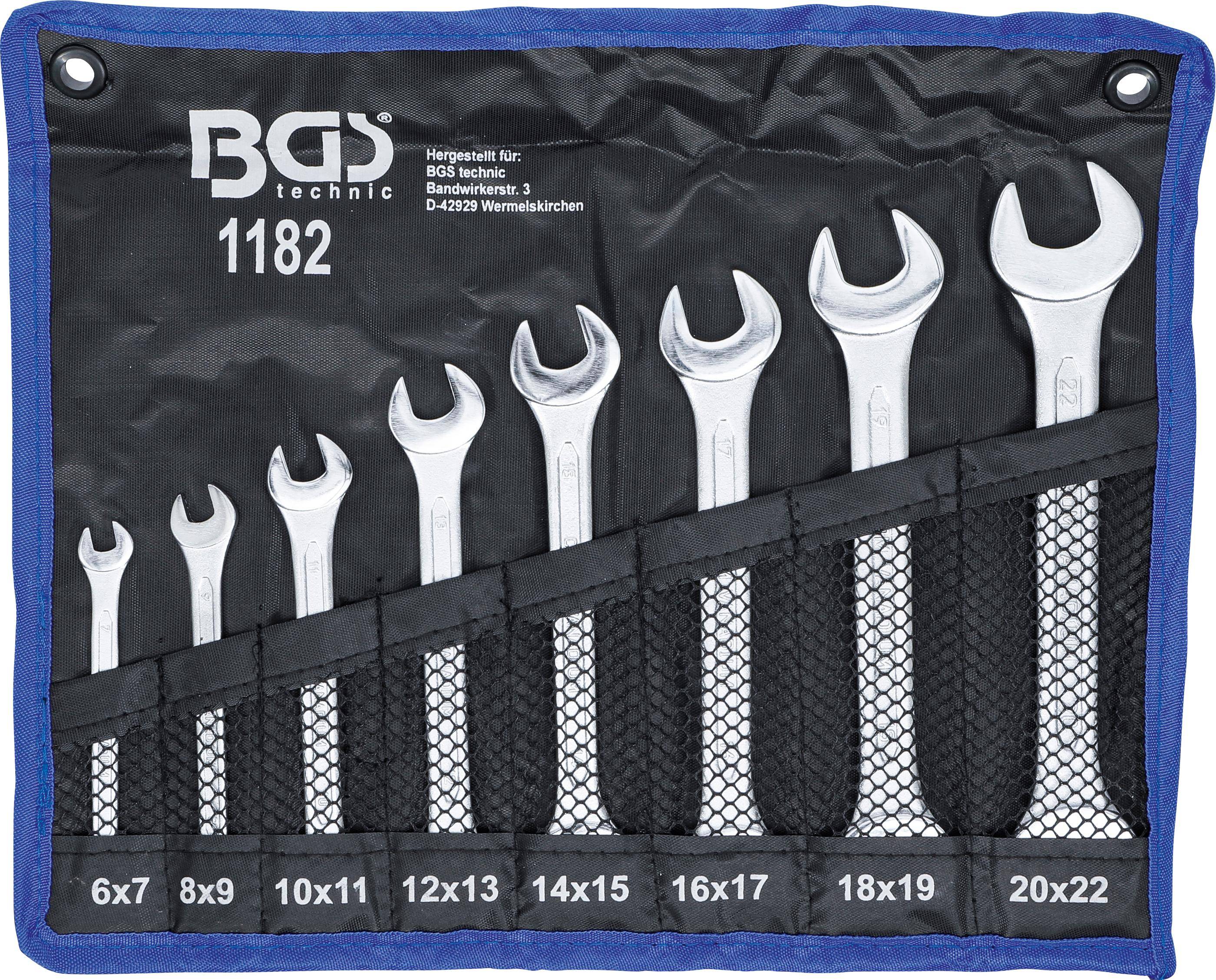 BGS Doppel-Maulschlssel-Satz | SW 6 x 7 - 20 x 22 mm | 8-tlg.
