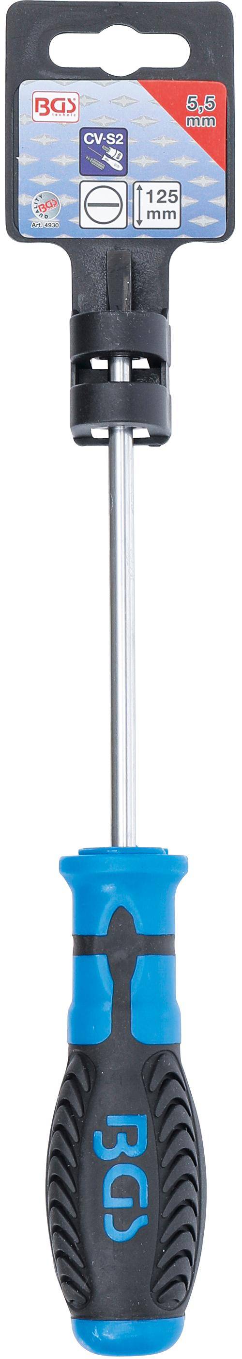 BGS technic Schraubendreher | Schlitz 5,5 mm | Klingenlnge 125 mm