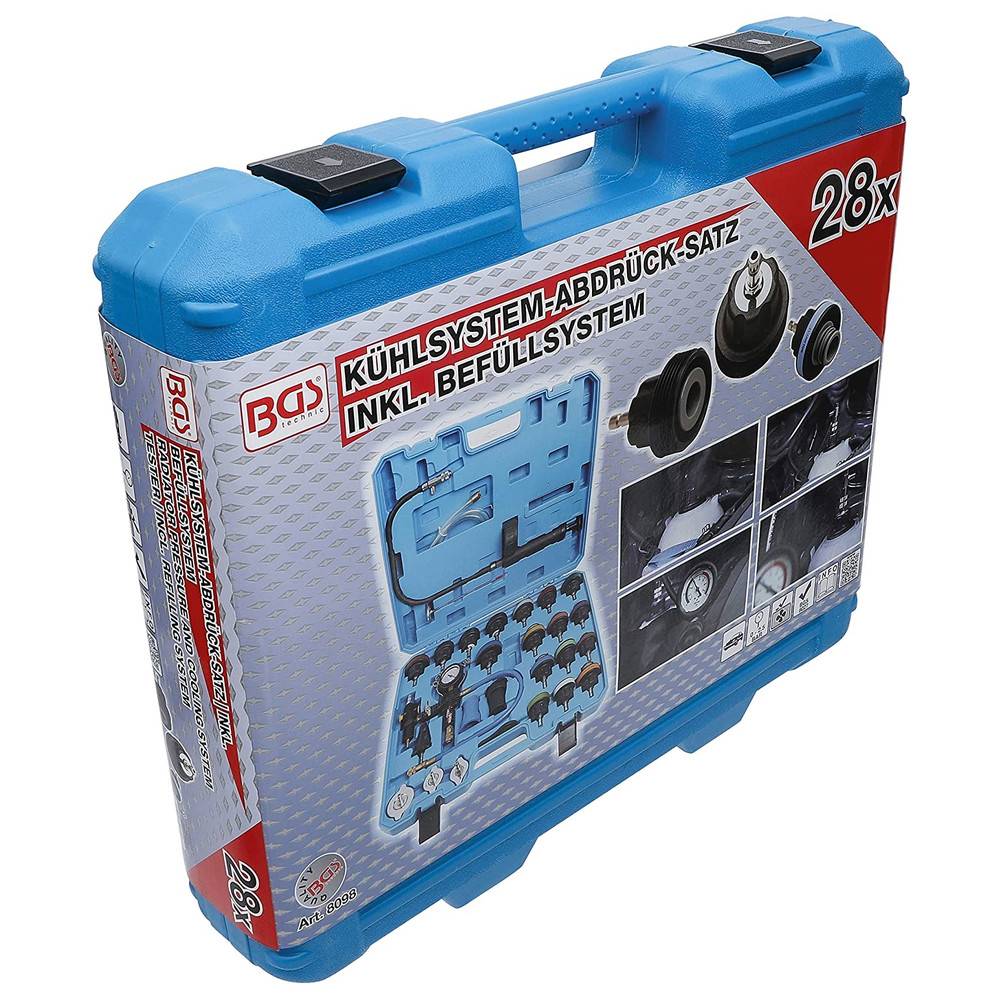 BGS Kühlsystem-Abdrück-Satz, inkl. Befüllsystem, 28-teilig