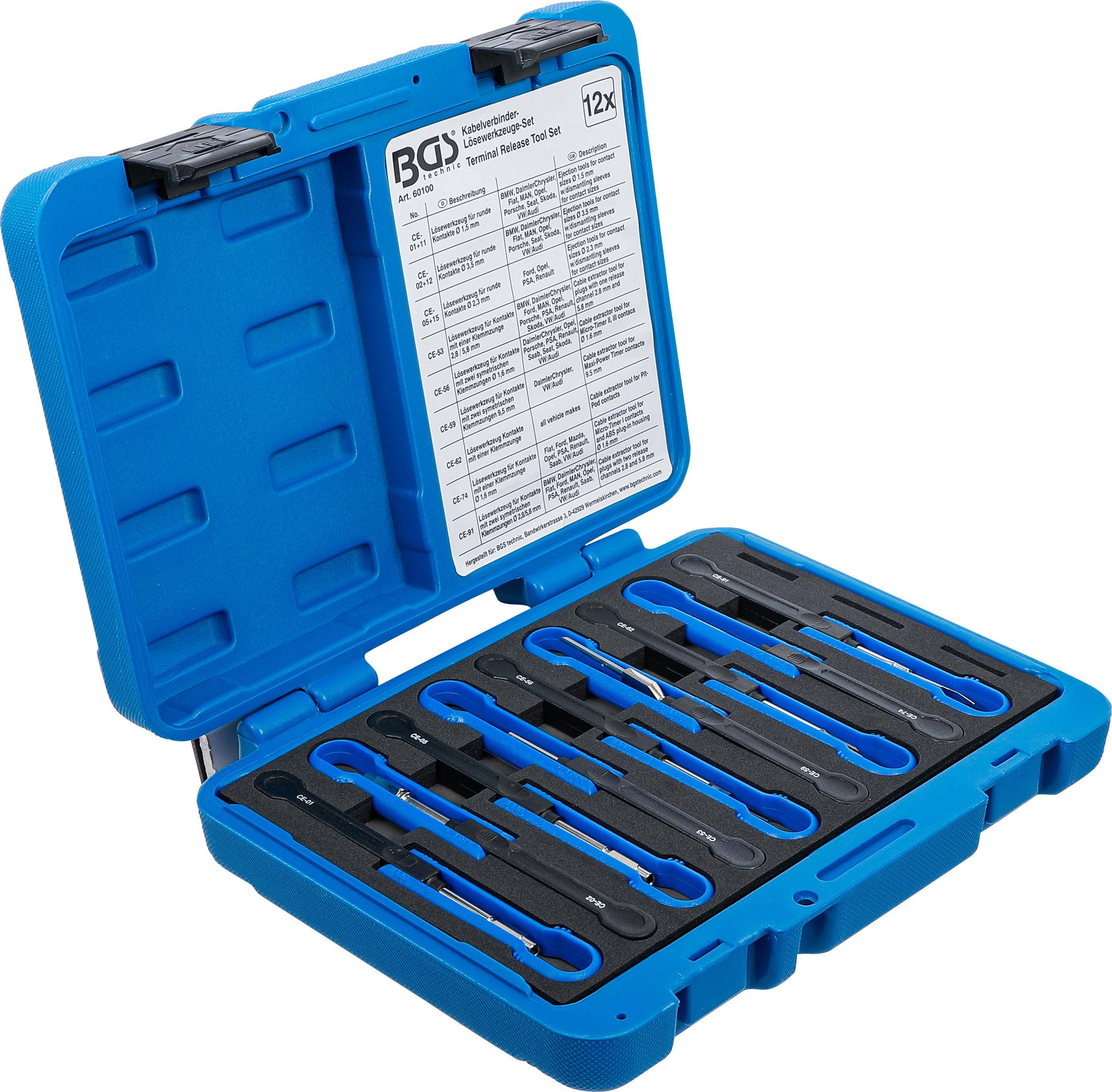 BGS technic Kabelverbinder-Lösewerkzeug-Satz | universal | 12-tlg.