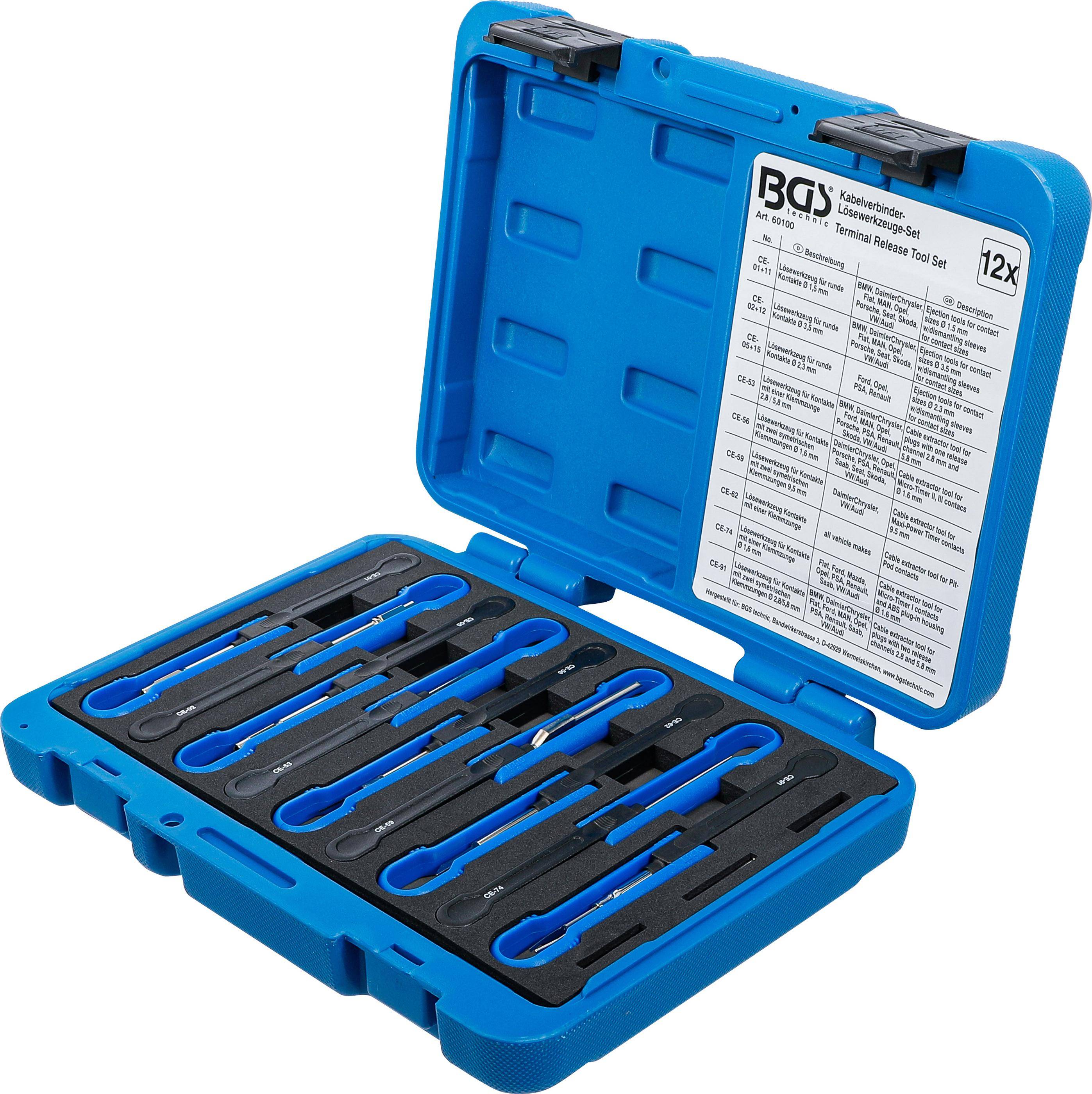 BGS technic Kabelverbinder-Lösewerkzeug-Satz | universal | 12-tlg.