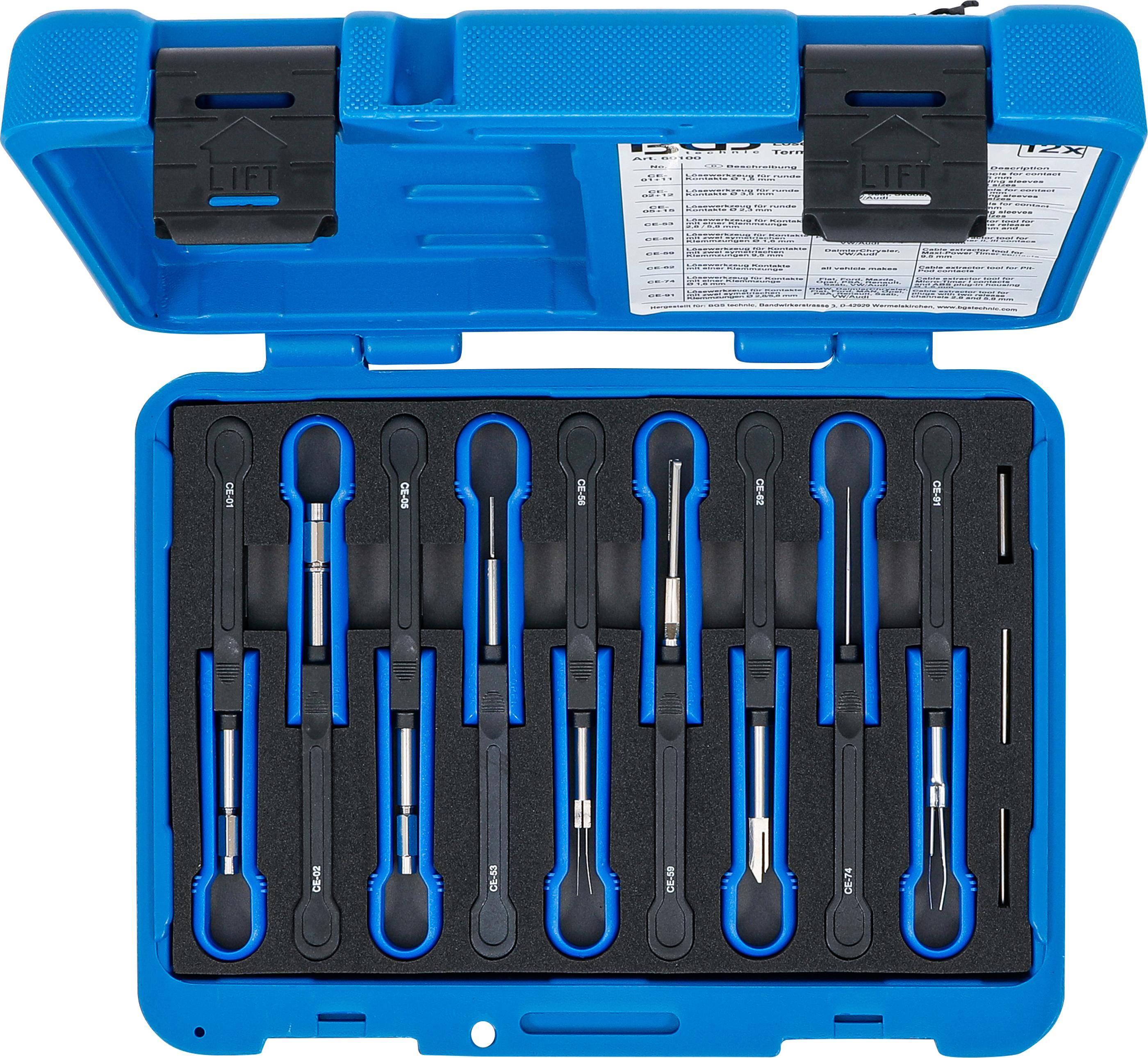 BGS technic Kabelverbinder-Lösewerkzeug-Satz | universal | 12-tlg.