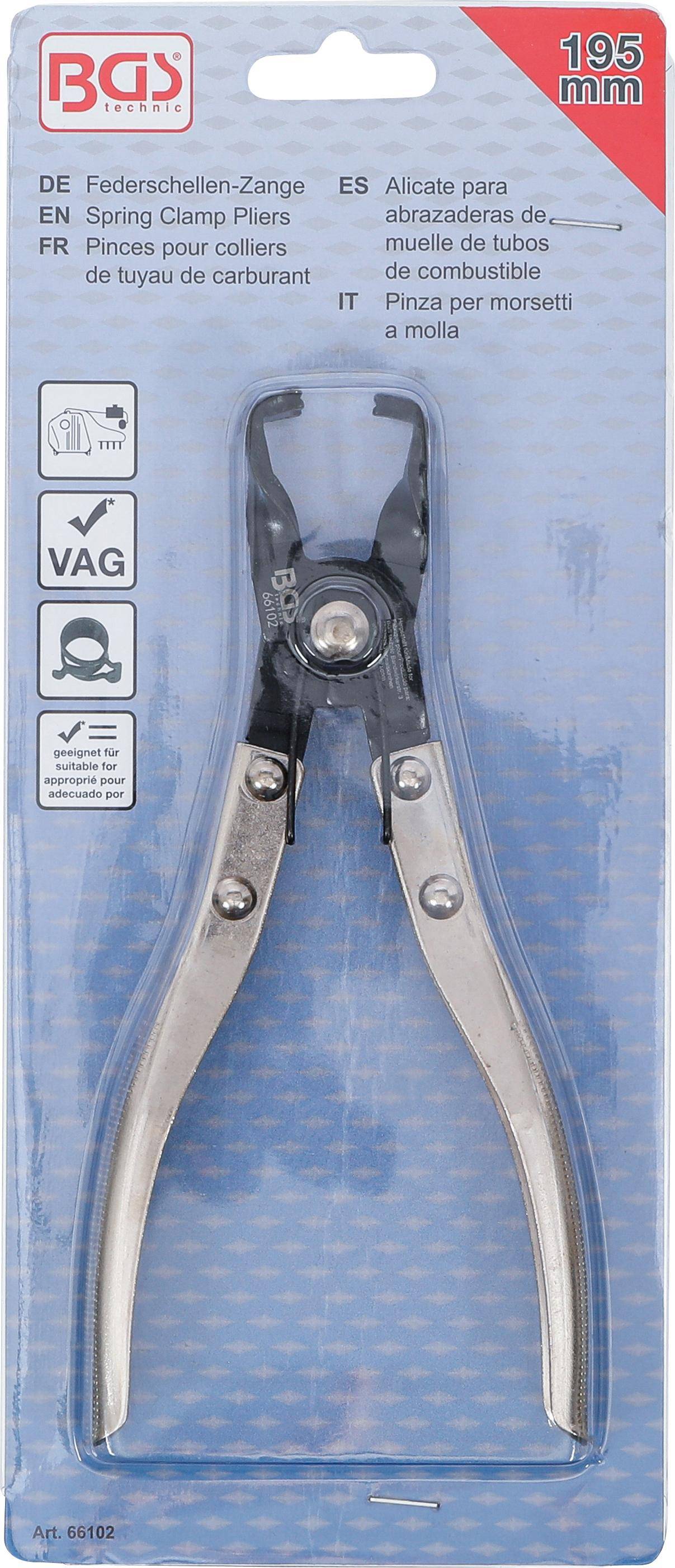 BGS technic Federschellen-Zange | fr Kraftstoffleitungen | 180 mm