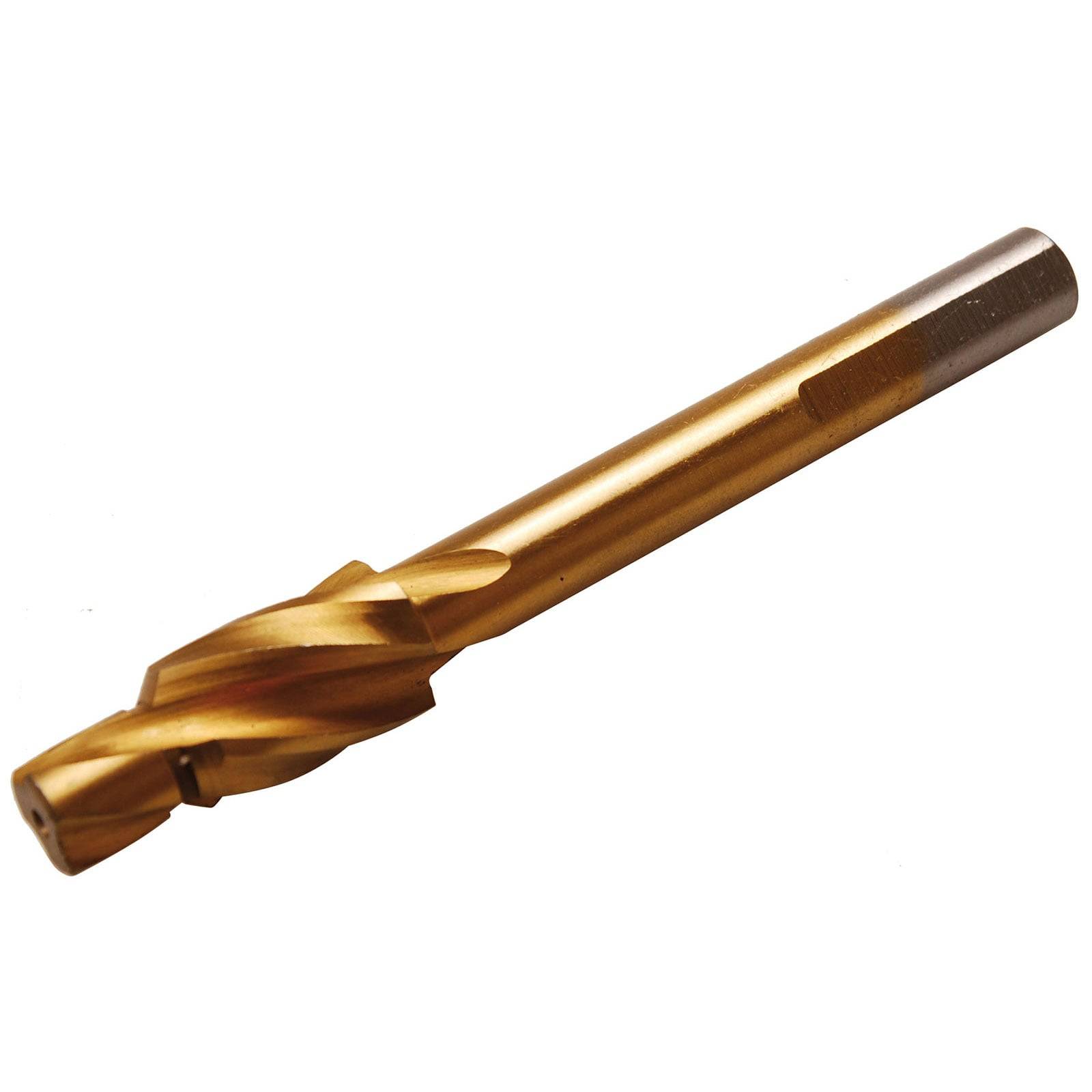 Ein Titannitrid-beschichteter Bohrer mit Spiralnut, entwickelt für effizientes Schneiden und Bohren in verschiedenen Materialien.