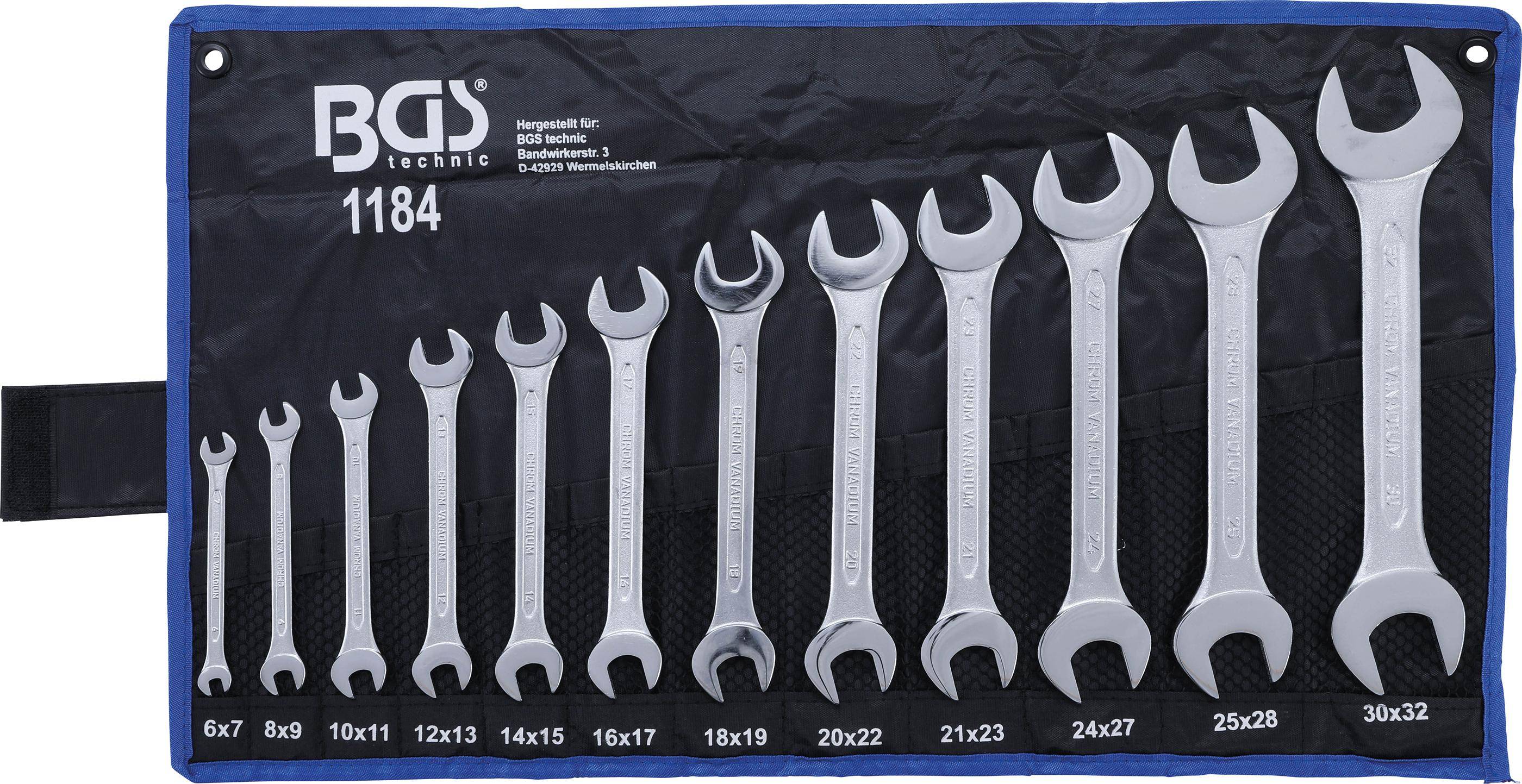 BGS Doppel-Maulschlssel-Satz | SW 6 x 7 - 30 x 32 mm | 12-tlg.