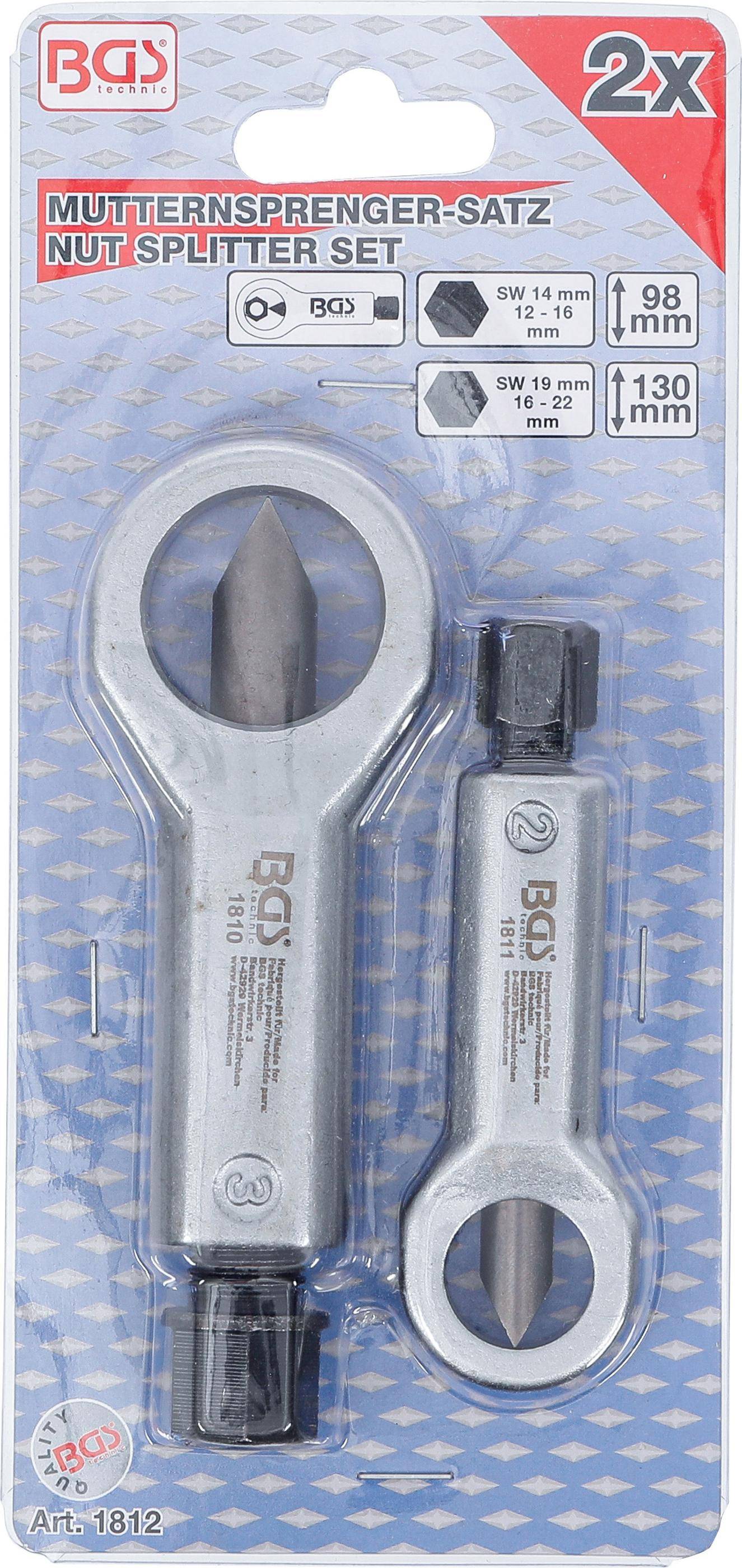BGS technic Mutternsprenger-Satz | 12 - 16 mm / 16 - 22 mm | 2-tlg.