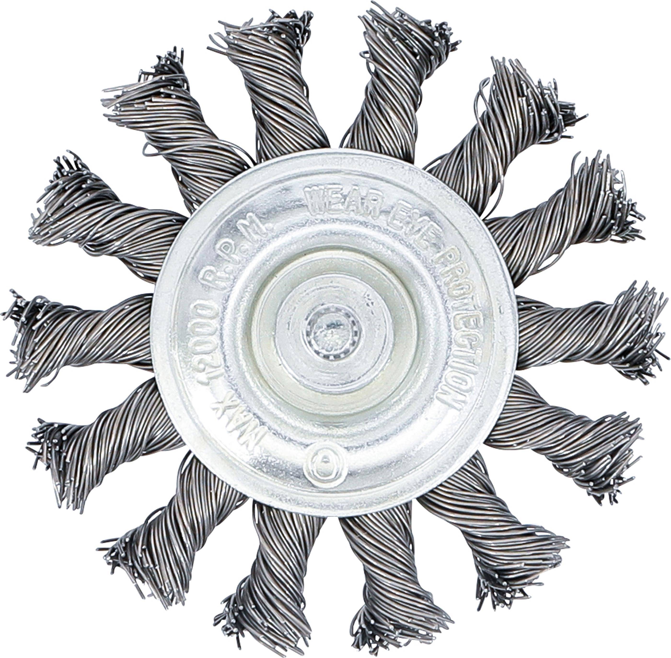 BGS technic Scheibenbürste | Antriebswelle 6 mm | gezopft | Ø 75 mm