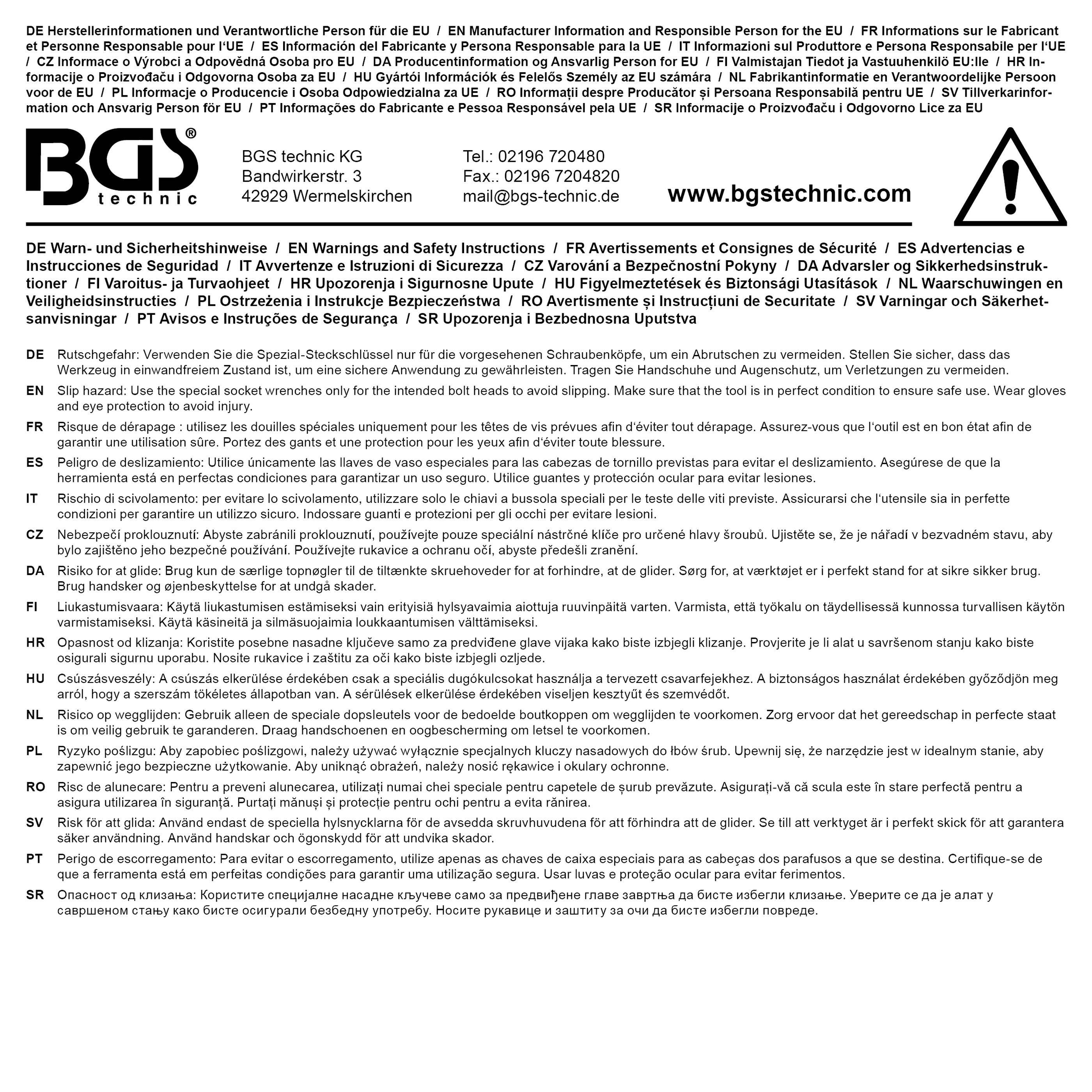 BGS Steckschlssel-Einsatz fr BMW-Zylinderkopf E-Profil, 150 mm |