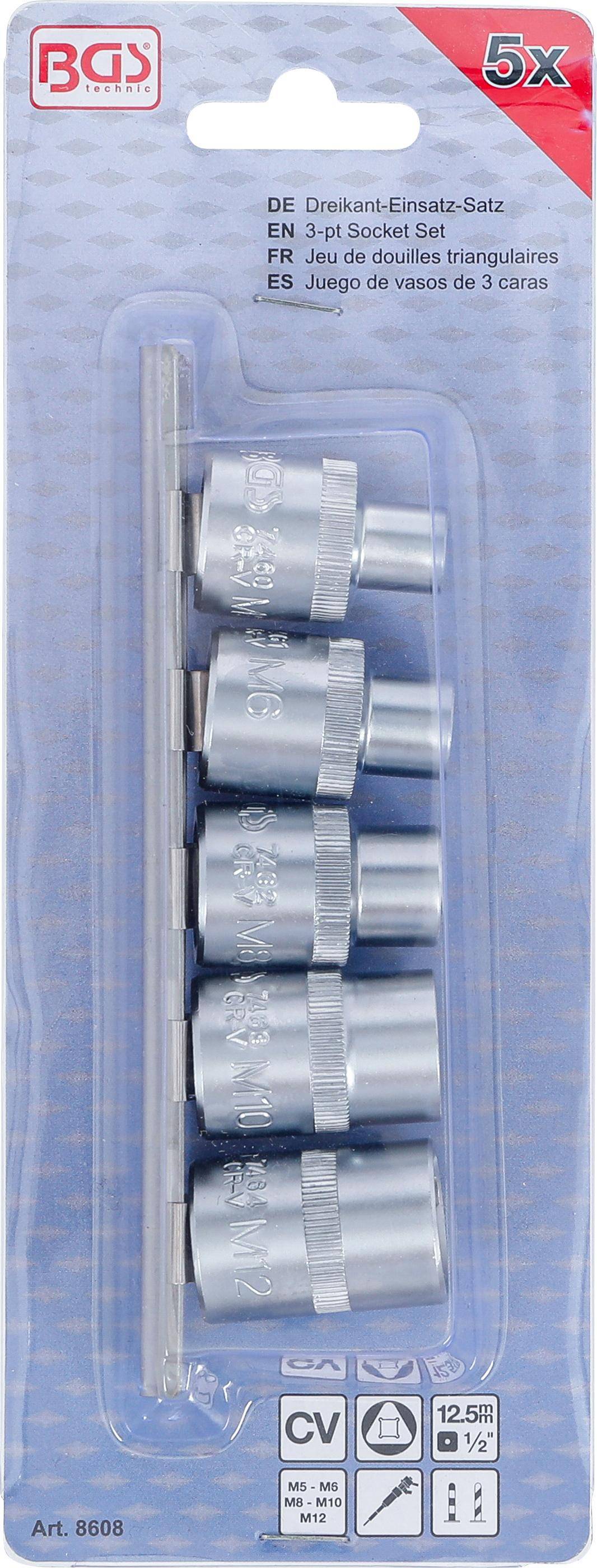 BGS Dreikant-Einsatz-Satz | M5 - M12 (8 - 16,5 mm) | 5-tlg.