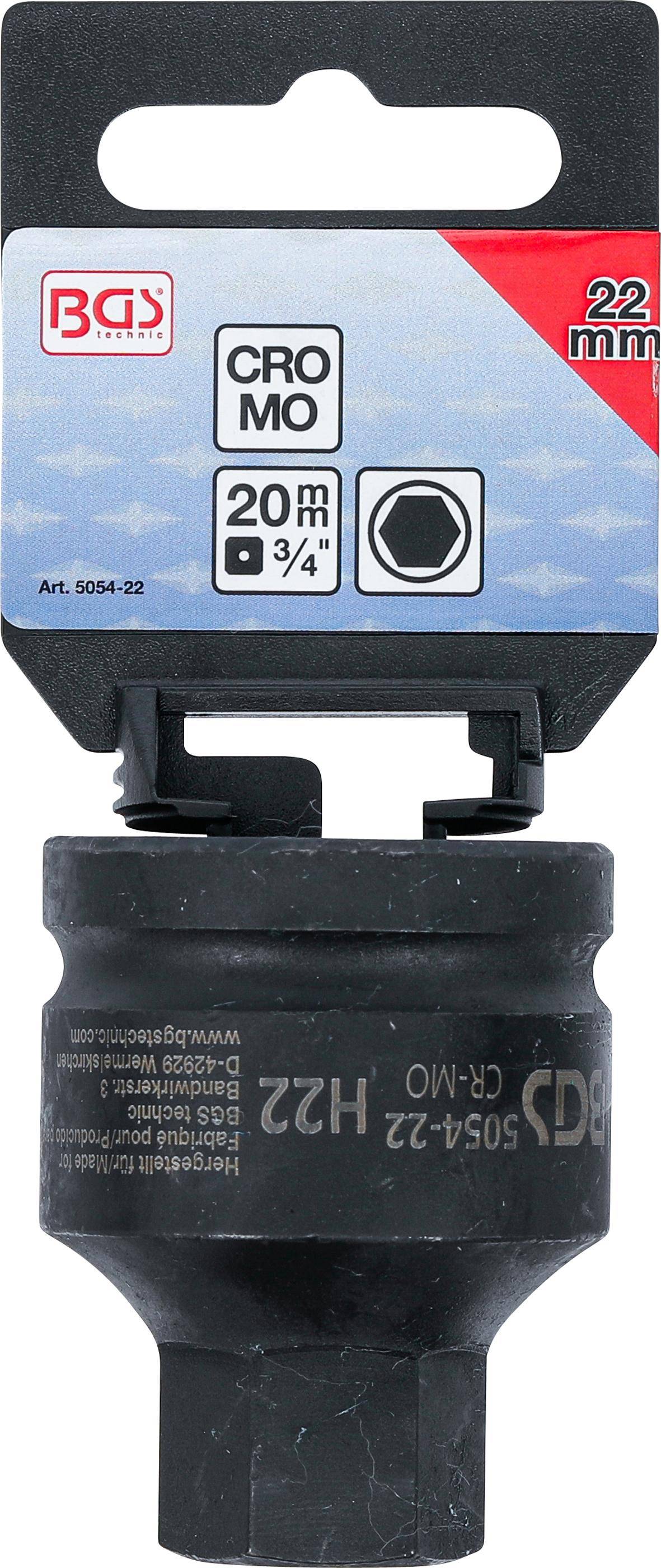 BGS technic Kraft-Bit-Einsatz | Lnge 55 mm | Antrieb Innenvierkant 20