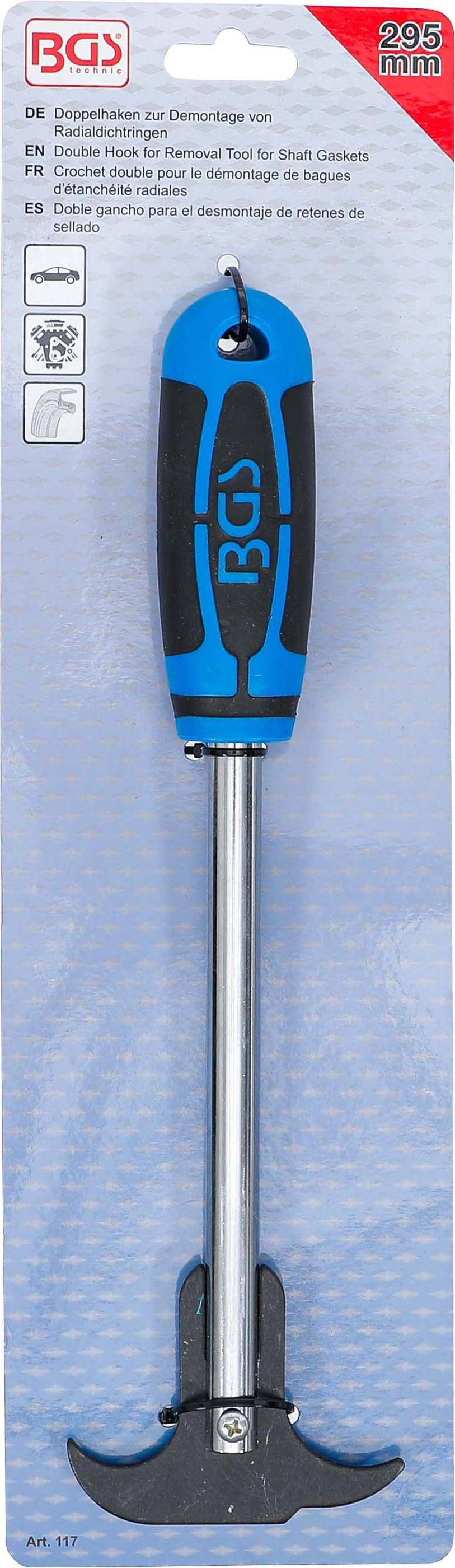 BGS technic Doppelhaken zur Demontage von Radialdichtringen | 295 mm