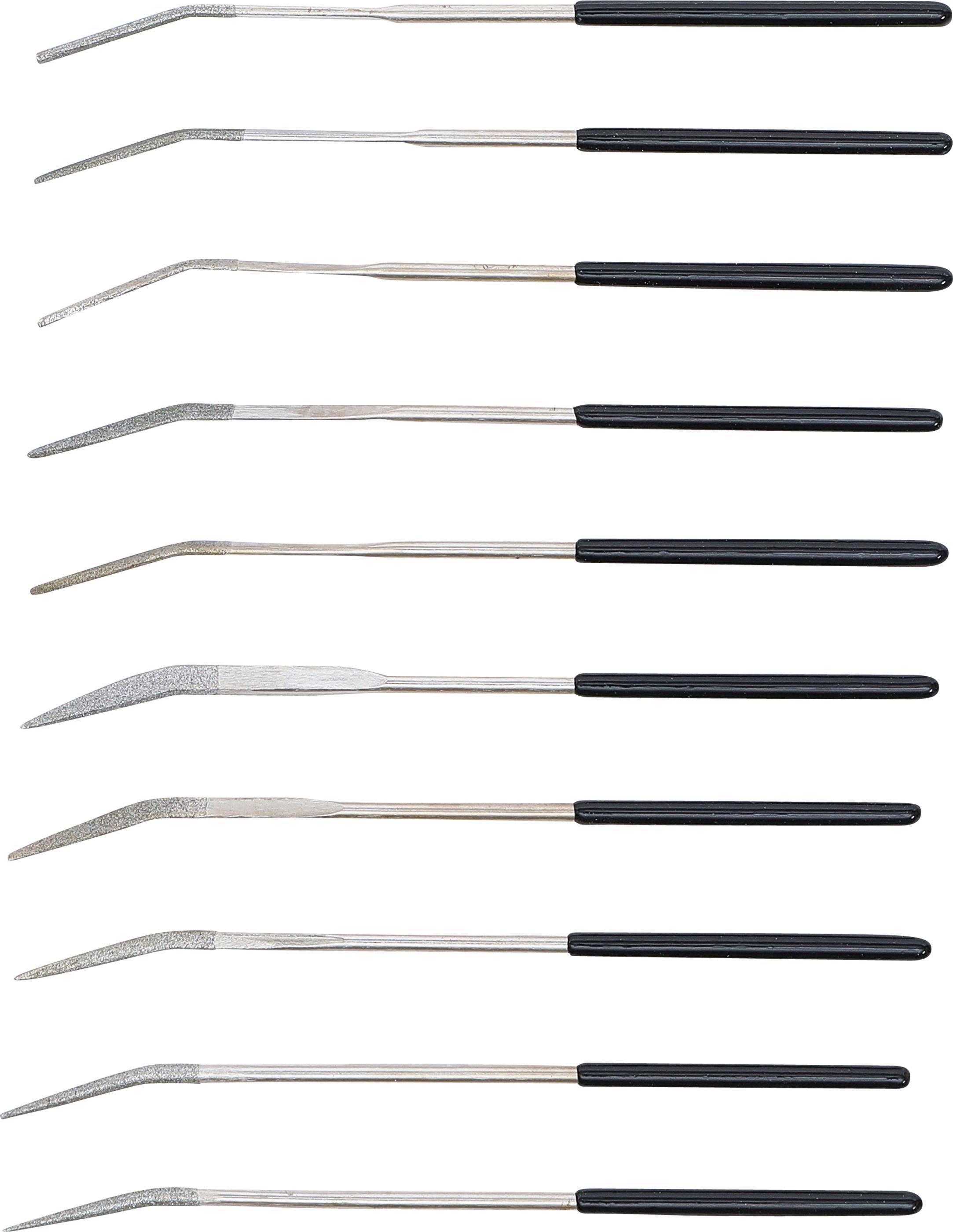 BGS technic Diamant-Lochfeilen-Satz | gebogen | 140 x 3 mm | 10-tlg.
