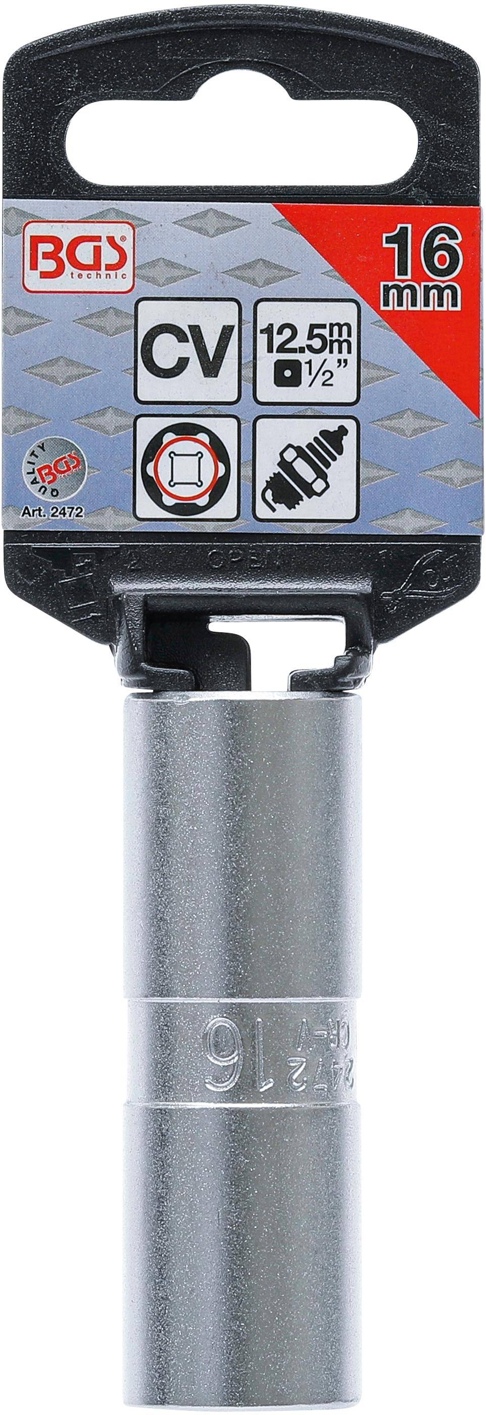 BGS Zndkerzen-Einsatz Sechskant | Antrieb Innenvierkant 12,5 mm