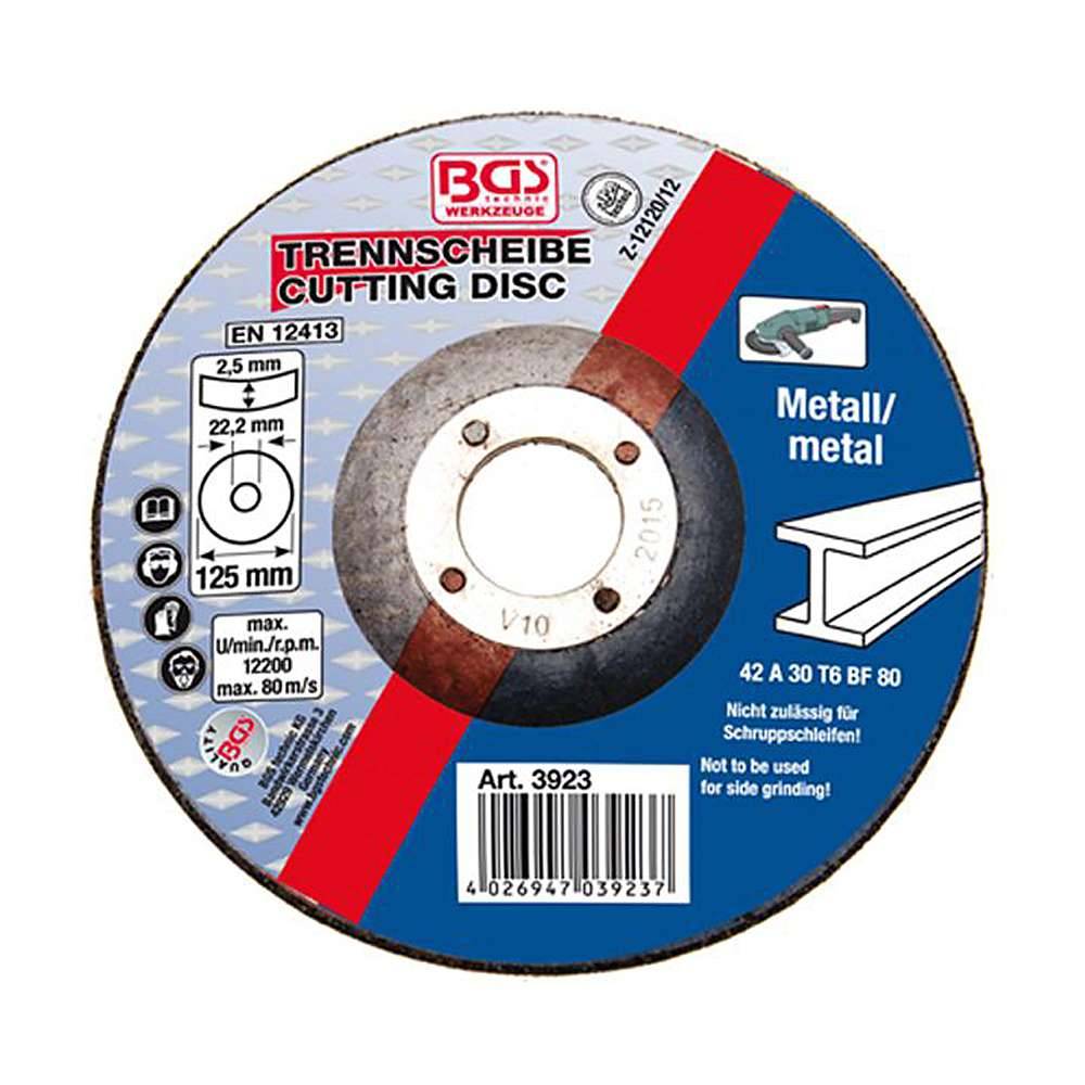 BGS 125 mm Trennscheibe für Metall, gekennzeichnet mit „TRENNSCHEIBE