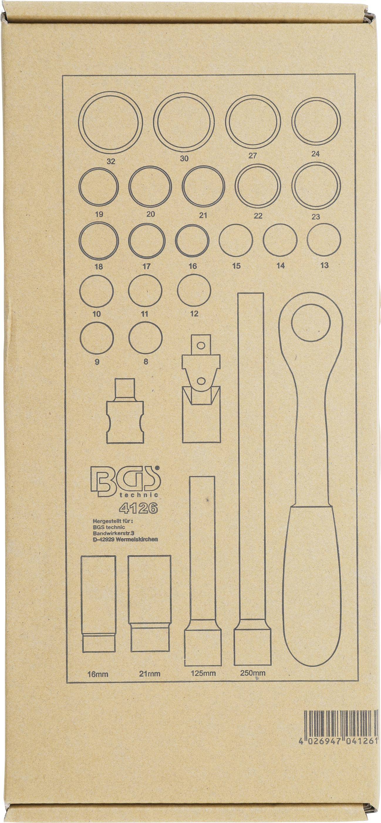 BGS technic Werkstattwageneinlage 1/3: Steckschlüssel-Satz | 12,5 mm