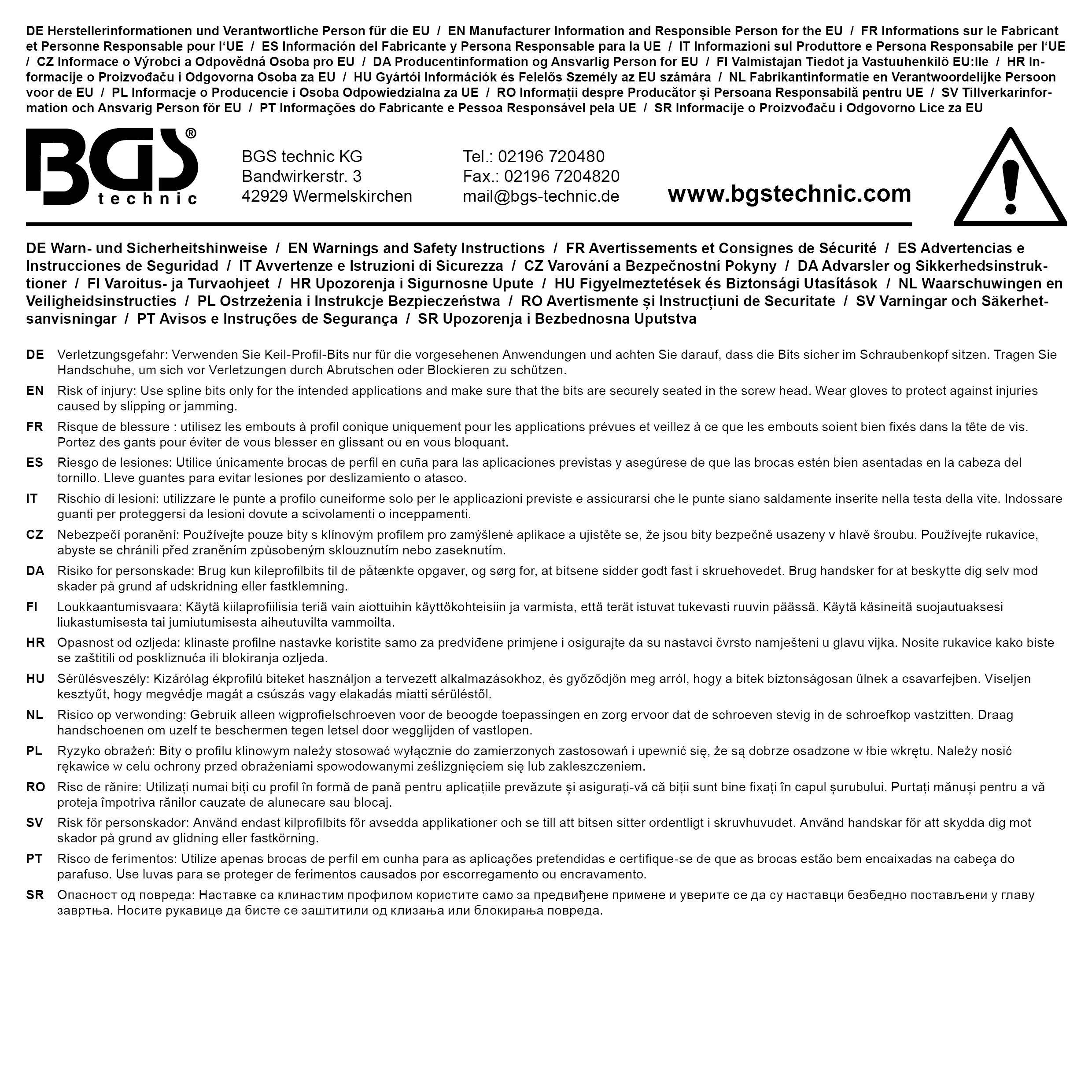 BGS Bit-Einsatz | Länge 140 mm | Antrieb Innenvierkant 12,5 mm (1/2")