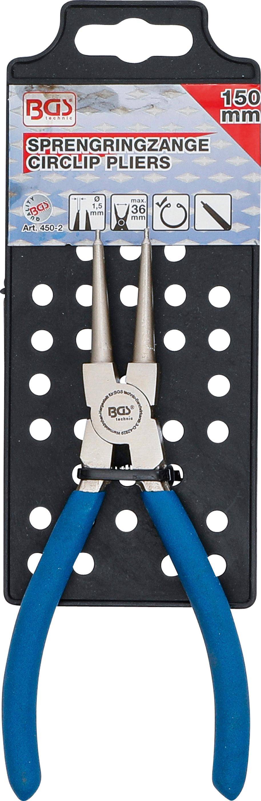 BGS Sprengringzange | gerade | für Innensprengringe | 150 mm