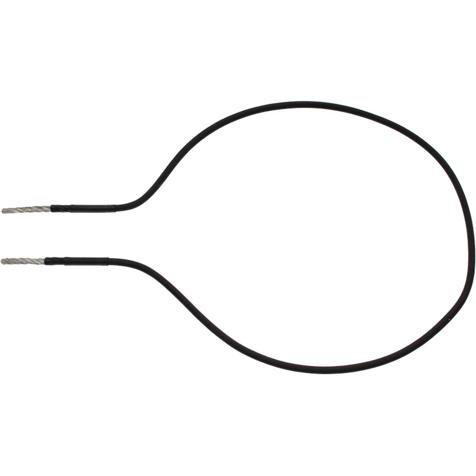 Ein schwarzes Kabel, das in eine Schleifenform gebogen ist.