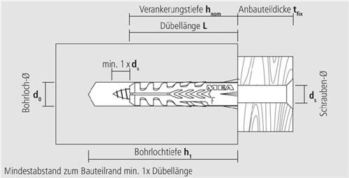 Normaldübel F 8 8x40mm 100St./VE,27VE/Umkarton APOLO MEA