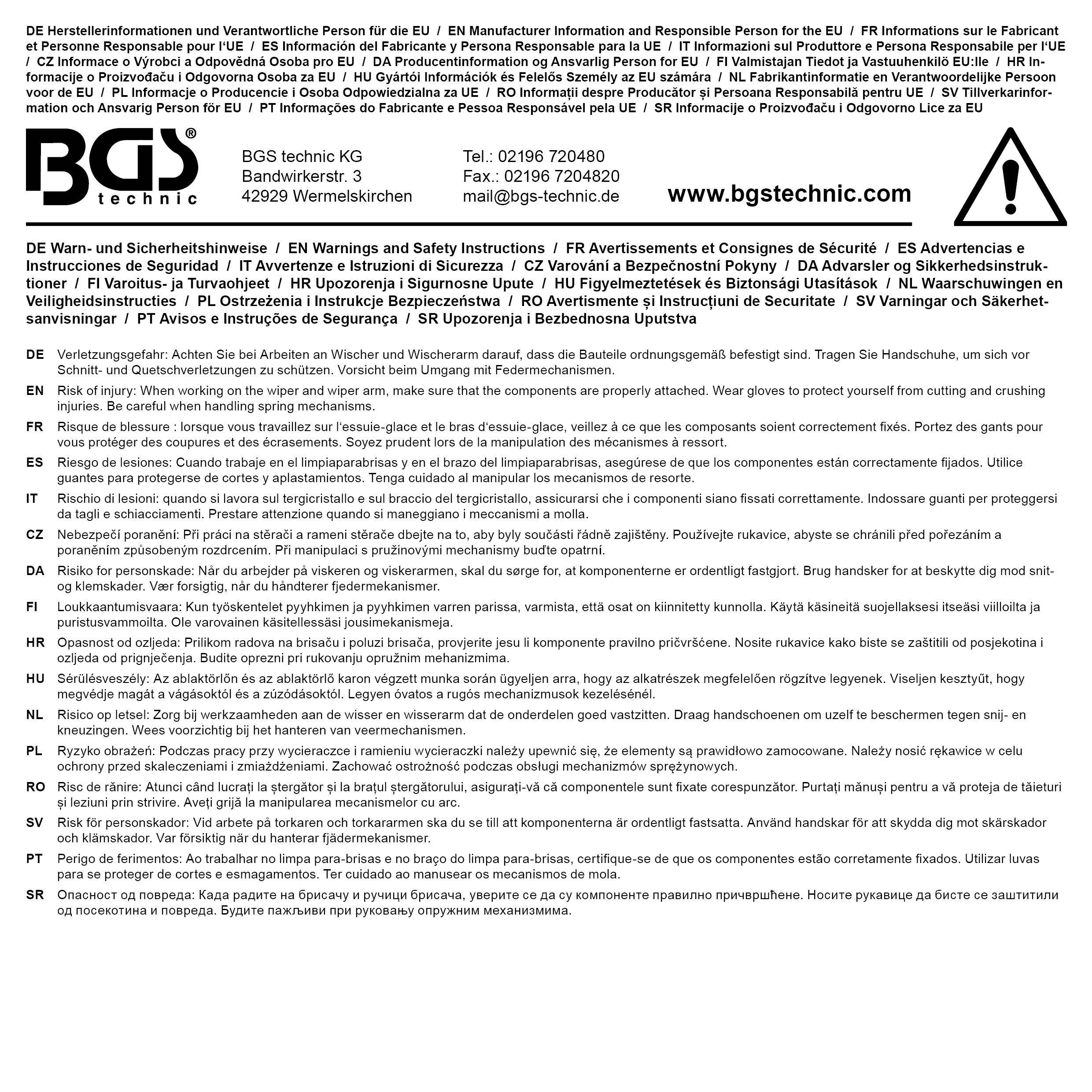 BGS technic Windschutzscheiben-Waschdsen-Einstellwerkzeug | fr
