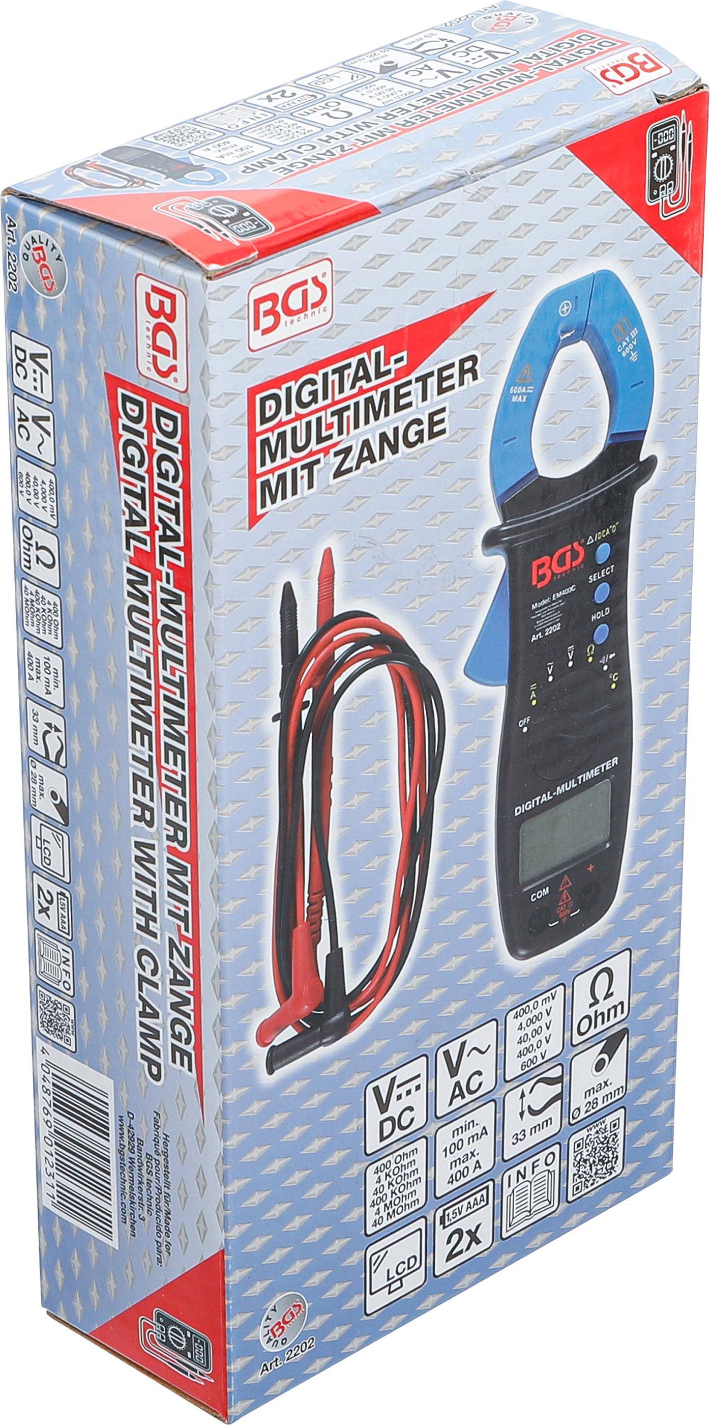 BGS technic Digital-Multimeter mit Zange fr Gleich- und Wechselstrom