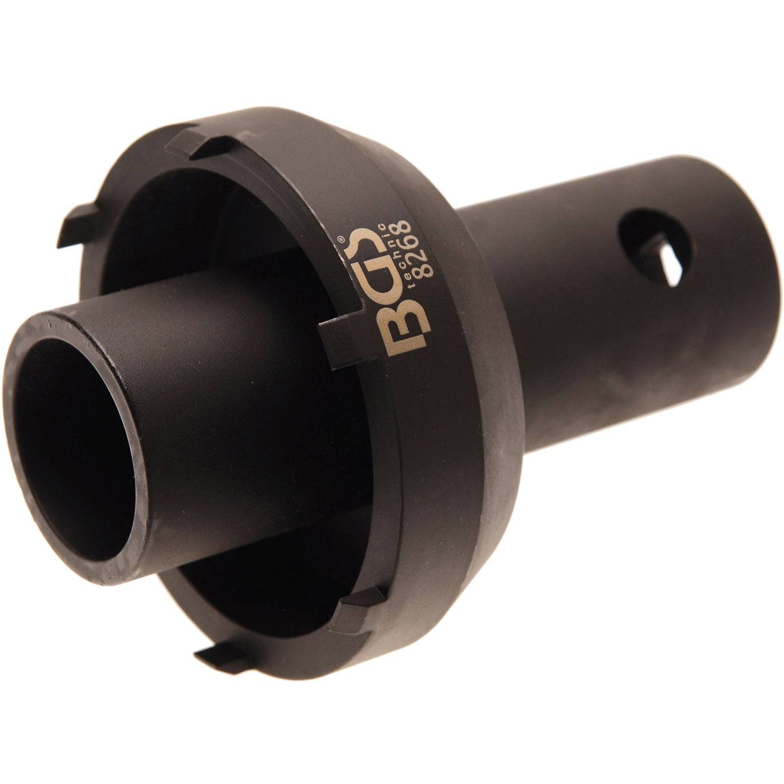 Audi VW Ölfilterhalter-Werkzeug, das zum Entfernen von Ölfiltern aus Fahrzeugen verwendet wird. Schwarz, zylindrisch mit Einkerbungen für besseren Griff.