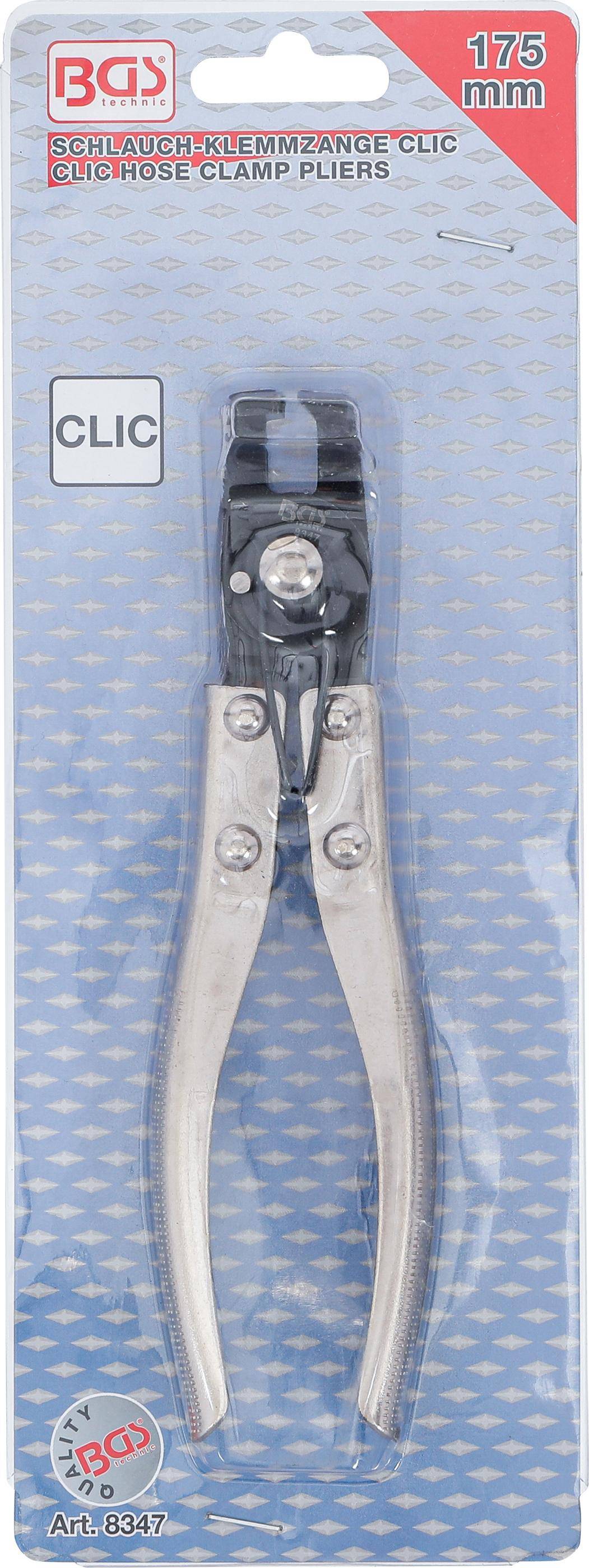 BGS technic Schlauchklemmenzange | fr CLIC Schlauchschellen | 175 mm