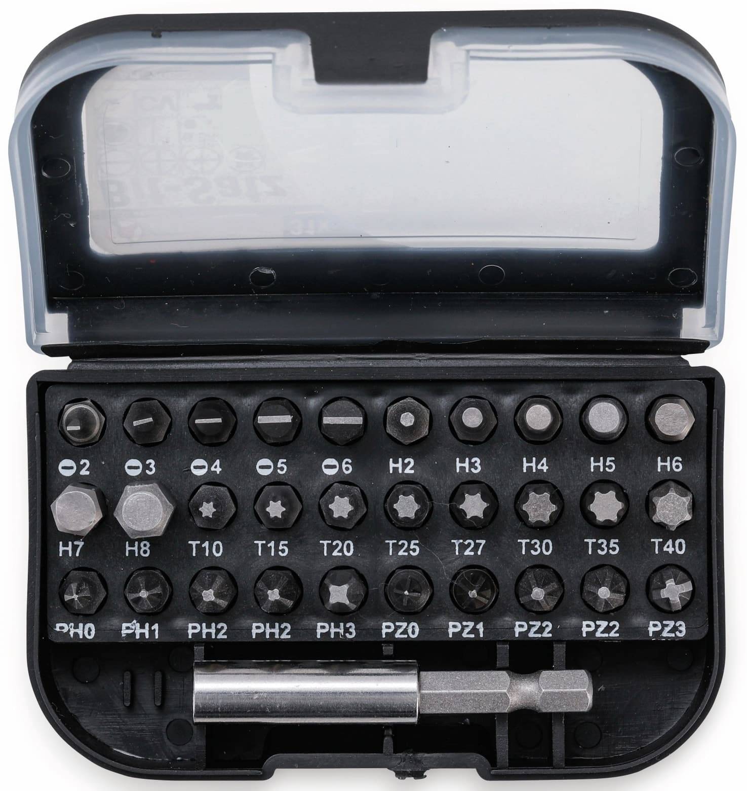 BGS TECHNIC Bitsatz 20820, Außensechskant 6,3 mm, 1/4", 31-teilig