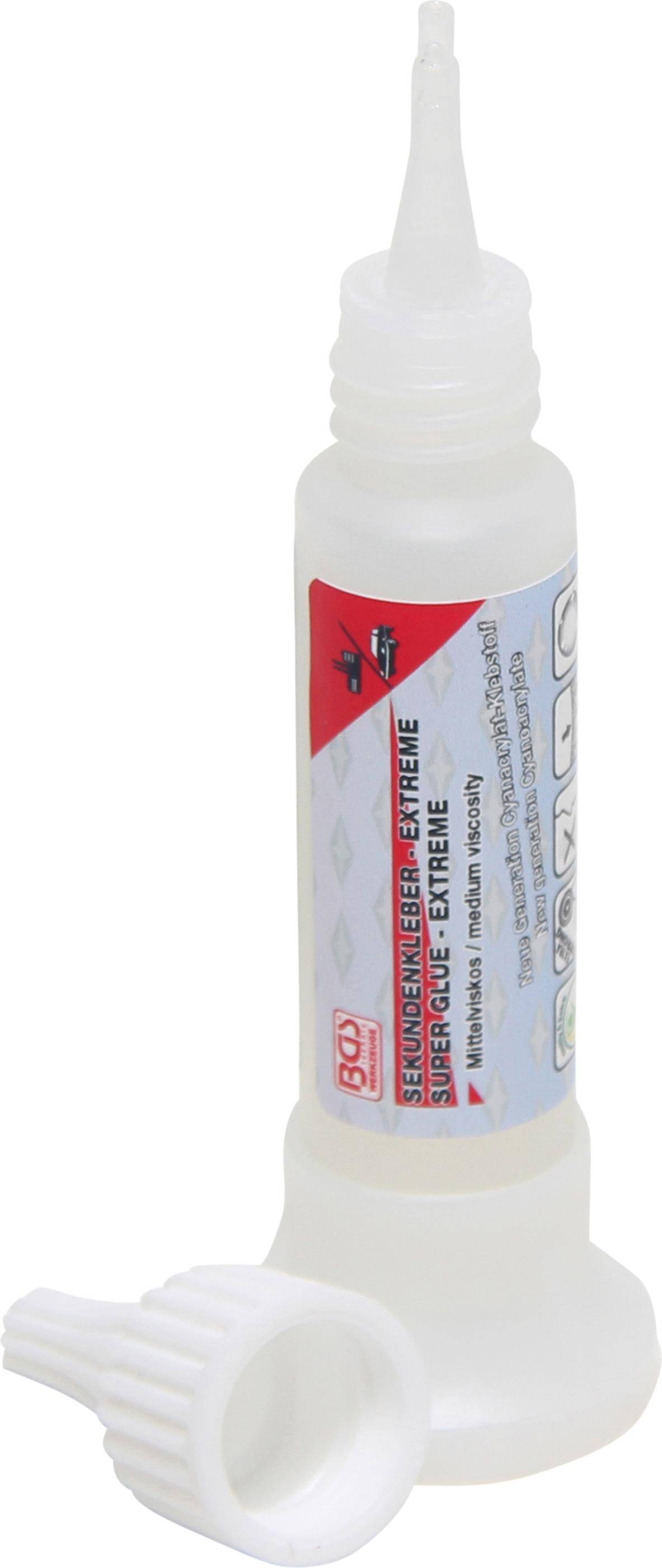 BGS technic Sekundenkleber | mittelviskos | Flasche mit Standfuß 25 g