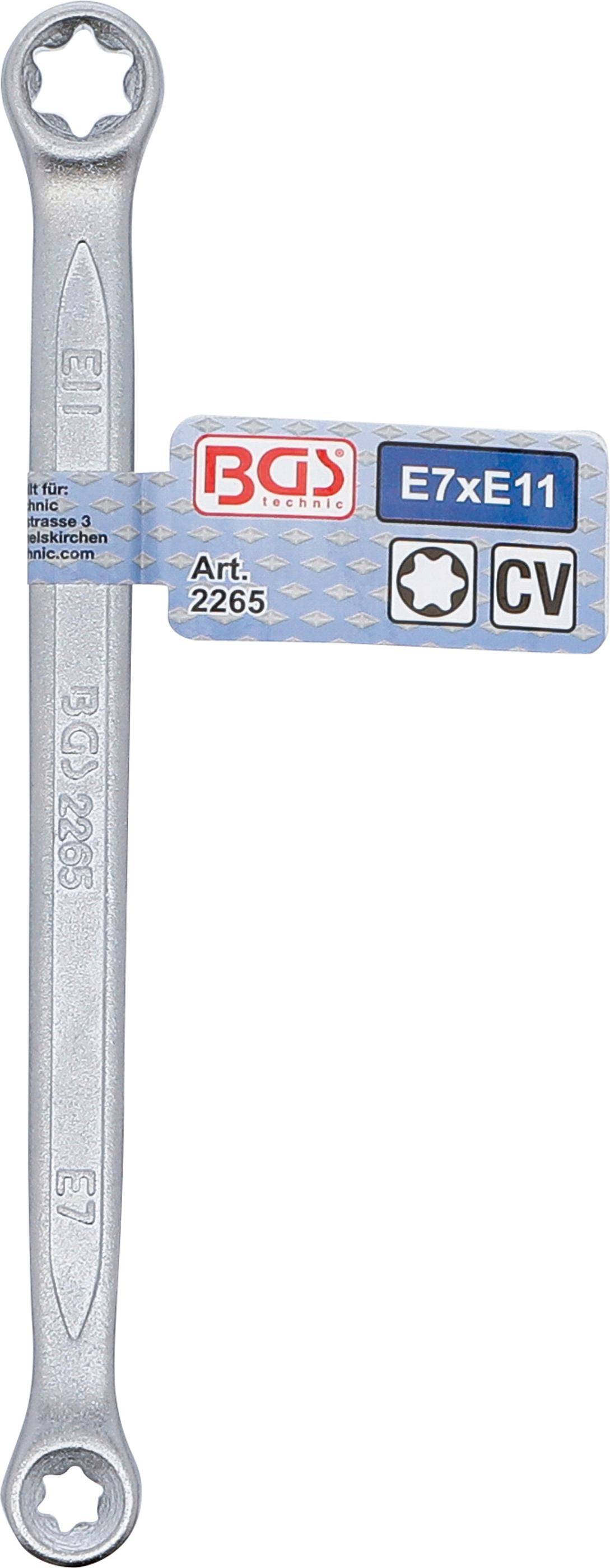 BGS Doppel-Ringschlssel mit E-Profil-Ringkpfen | SW E7 x E11