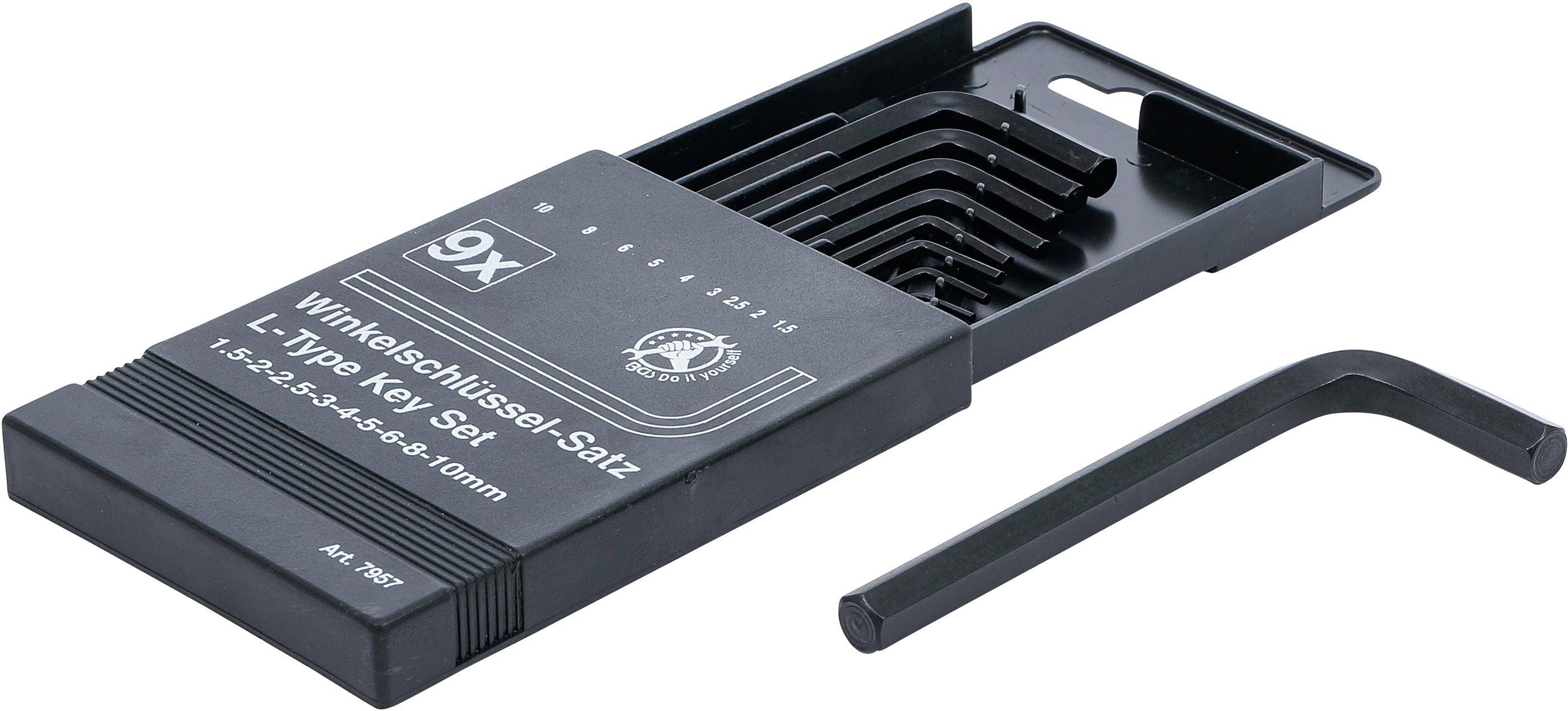 BGS Diy Winkelschlüssel-Satz | Innensechskant 1,5 - 10 mm | 9-tlg.