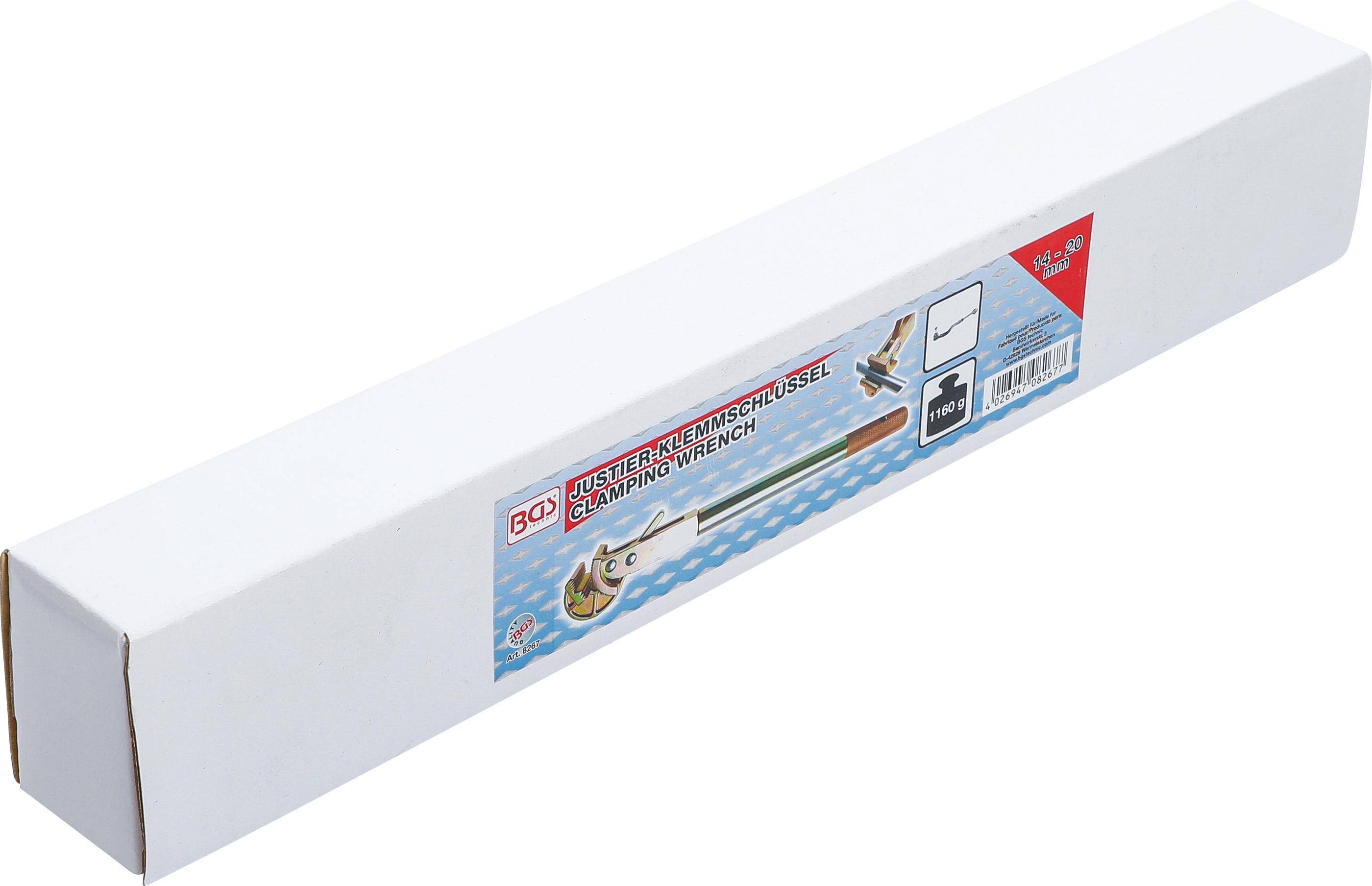 BGS technic Justier-Klemmschlssel | fr Axialspurstangen | 14 - 20 mm