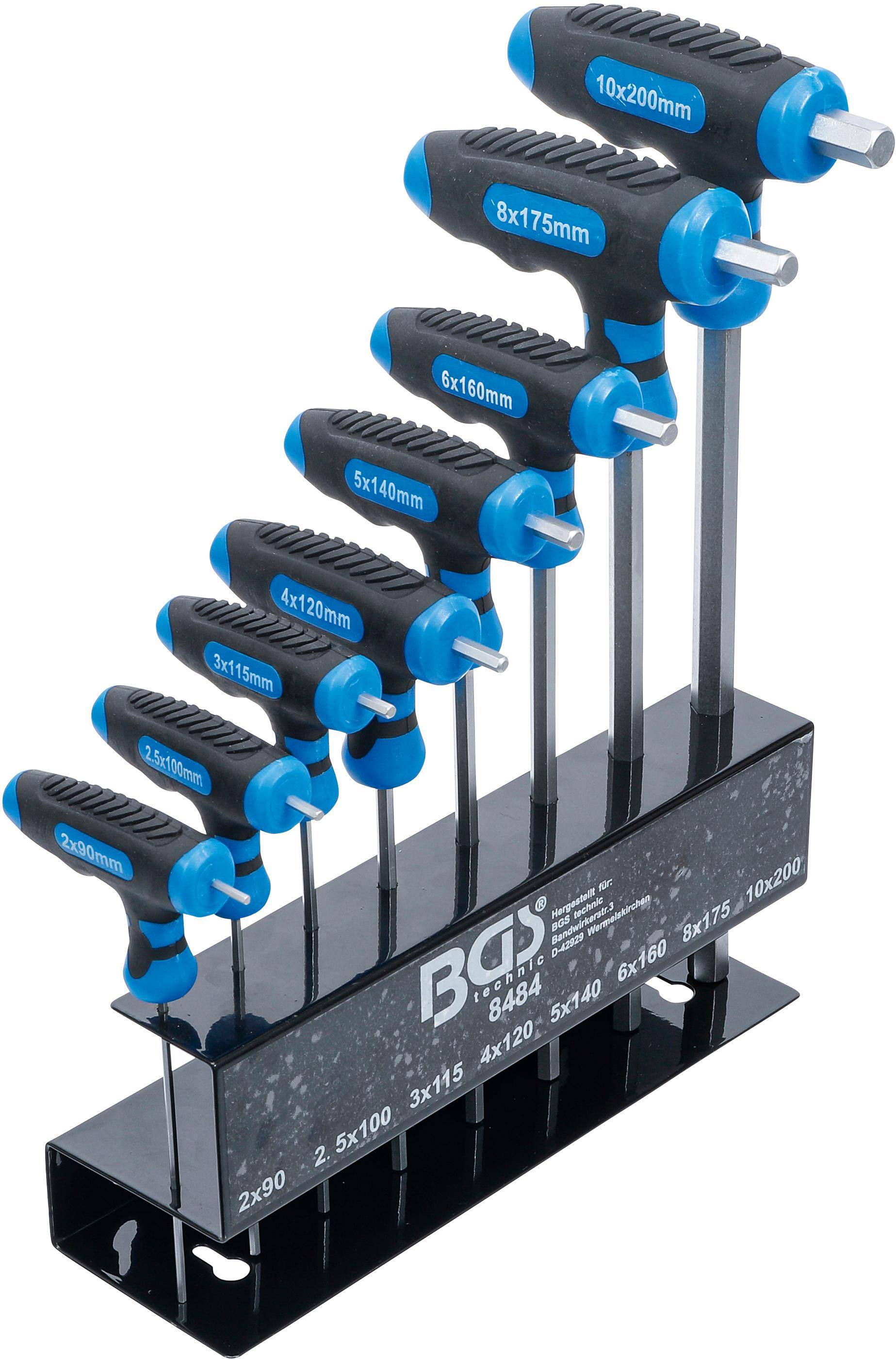 BGS T-Griff-Schlüssel-Satz | Innensechskant 2 - 10 mm | 8-tlg.