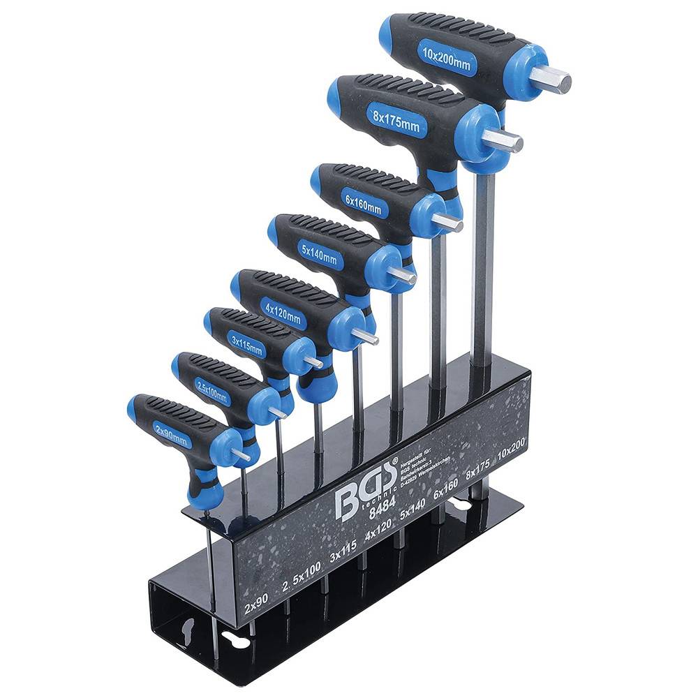 BGS T-Griff-Schlüssel-Satz, Innensechskant, 8-teilig, 2-10 mm