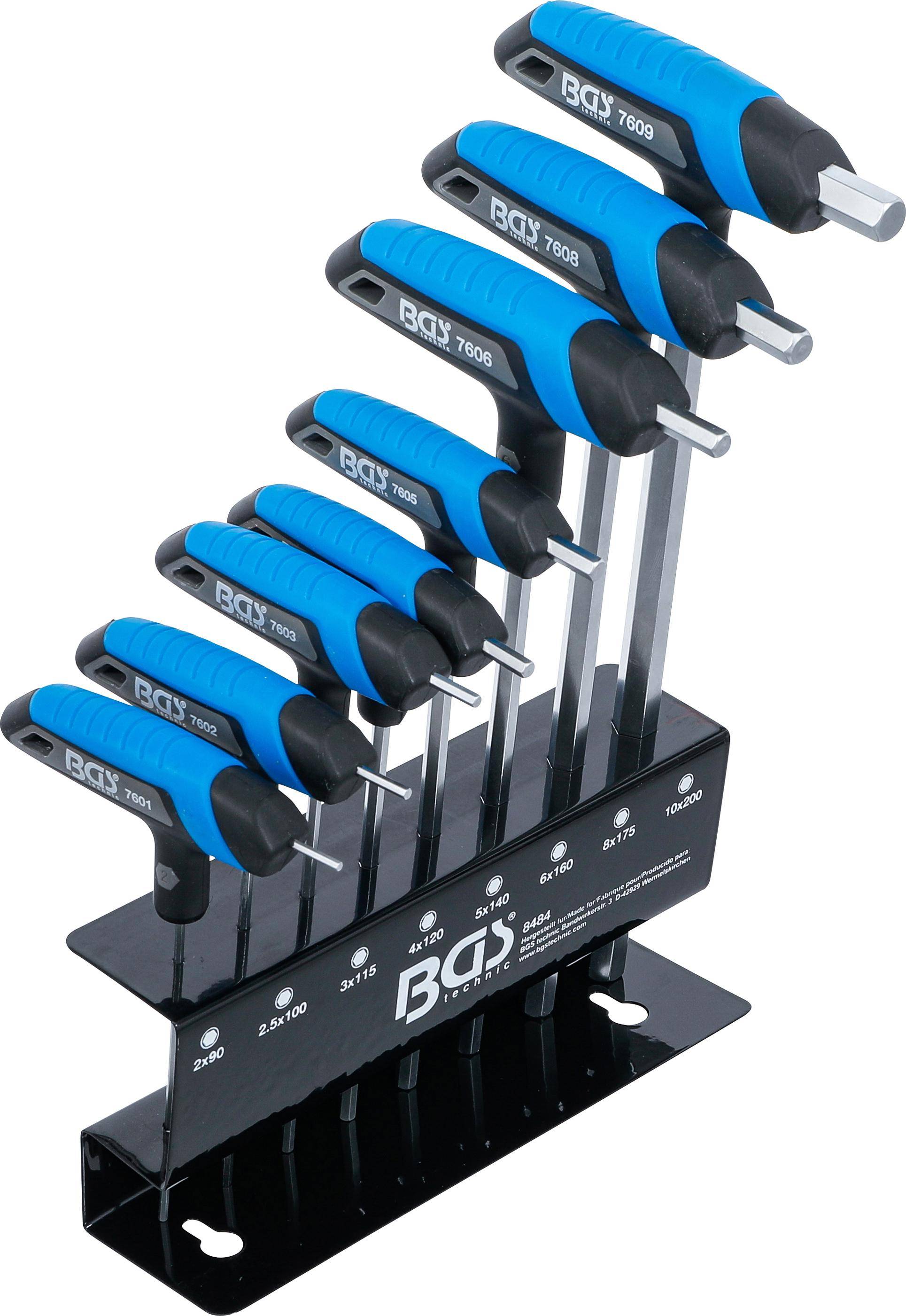 BGS technic T-Griff-Schlssel-Satz | Innensechskant 2 - 10 mm | 8-tlg.
