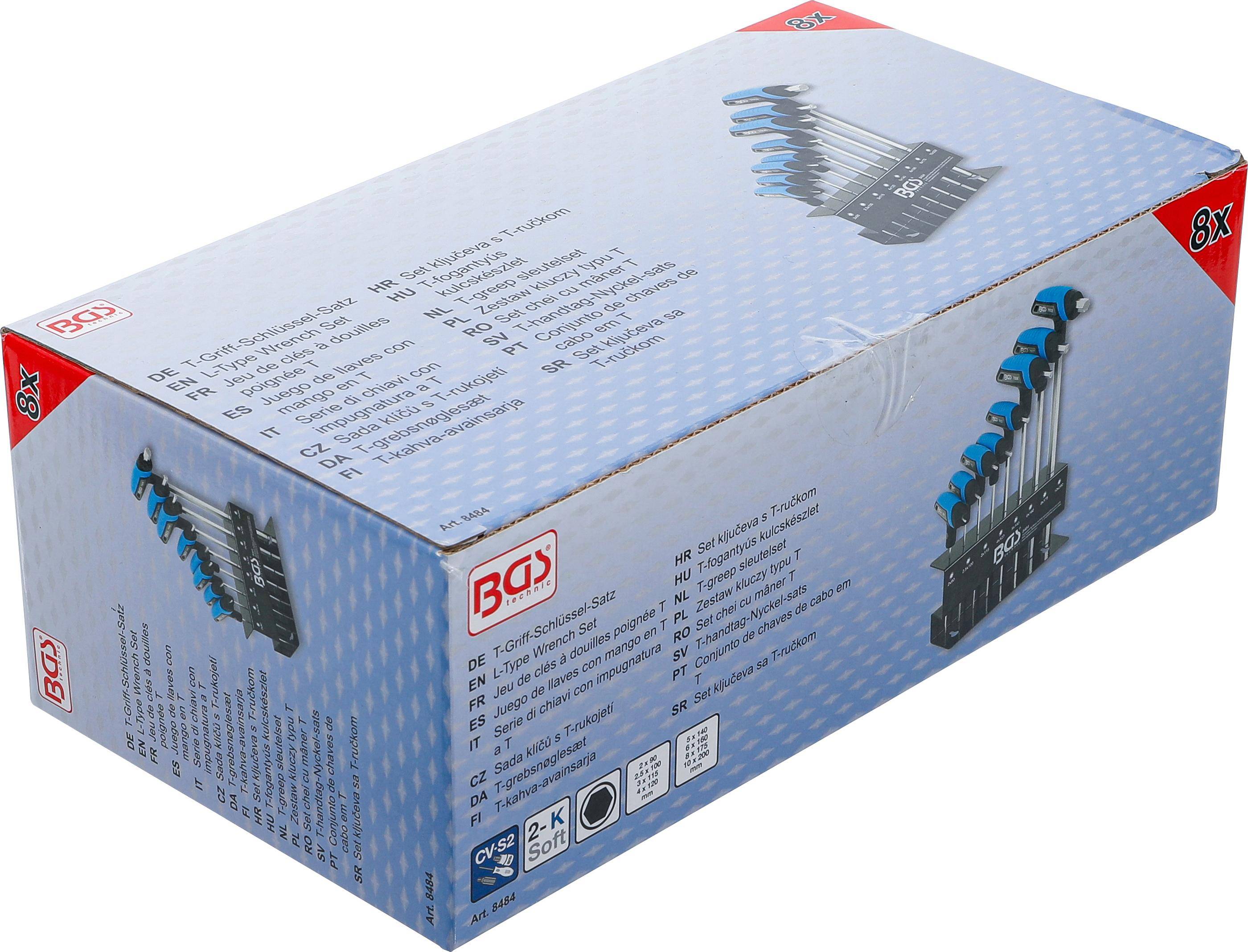 BGS technic T-Griff-Schlssel-Satz | Innensechskant 2 - 10 mm | 8-tlg.