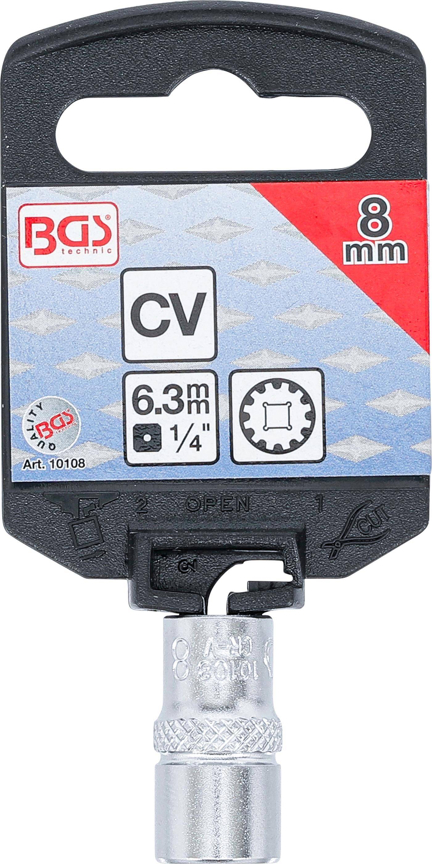 Steckschlüssel-Einsatz "Gear Lock von BGS" - 1/4" Antrieb - Größe 8 mm