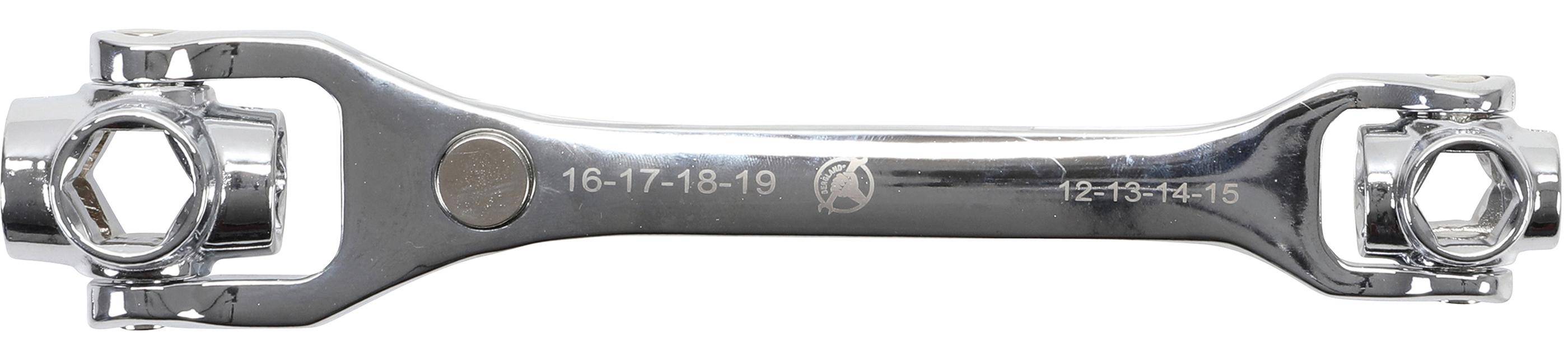 BGS Diy Spezialschlüssel | 8-in-1 | Abtrieb Sechskant SW 12 - 19 mm