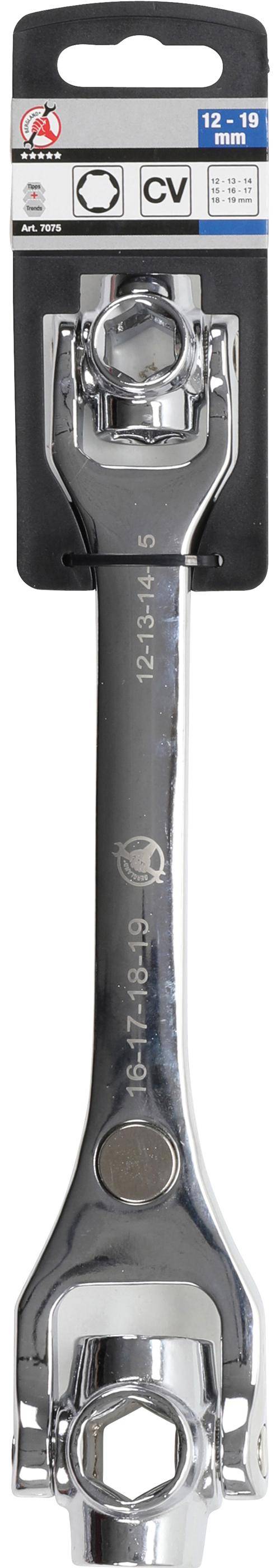 BGS Diy Spezialschlüssel | 8-in-1 | Abtrieb Sechskant SW 12 - 19 mm