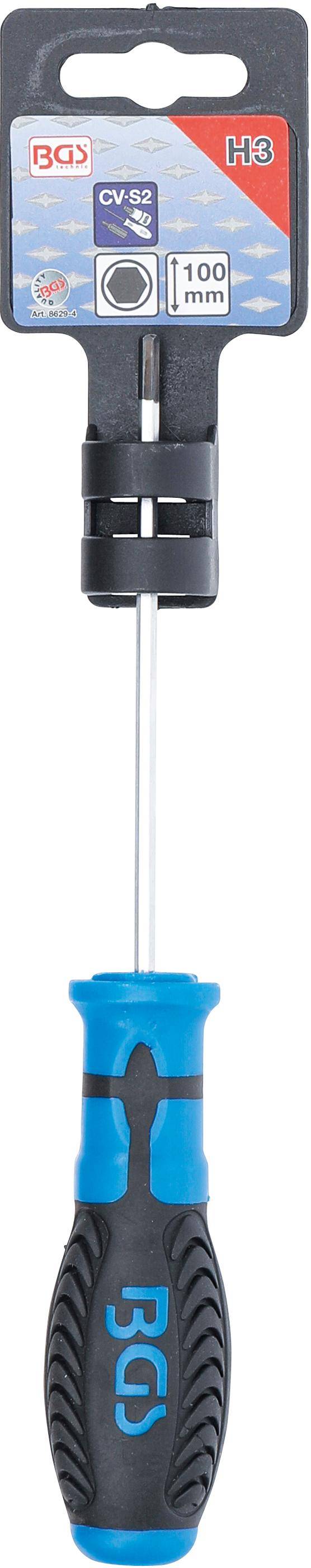 BGS technic Schraubendreher | Innensechskant 3 mm | Klingenlänge 100