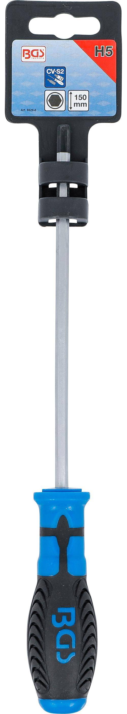 BGS technic Schraubendreher | Innensechskant 5 mm | Klingenlänge 150