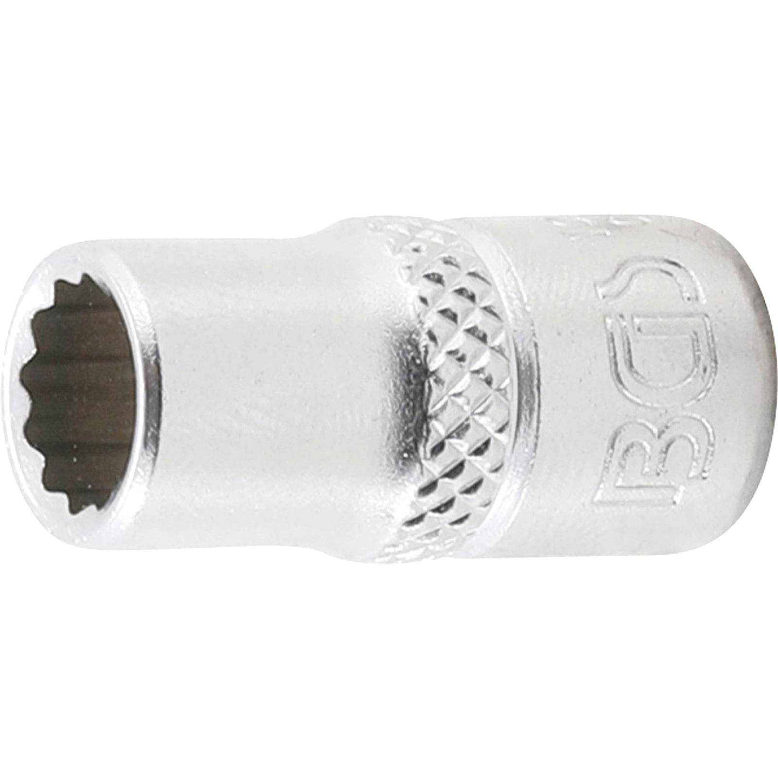 Eine silberne BGS-Steckschlüssel mit strukturiertem Griffbereich.