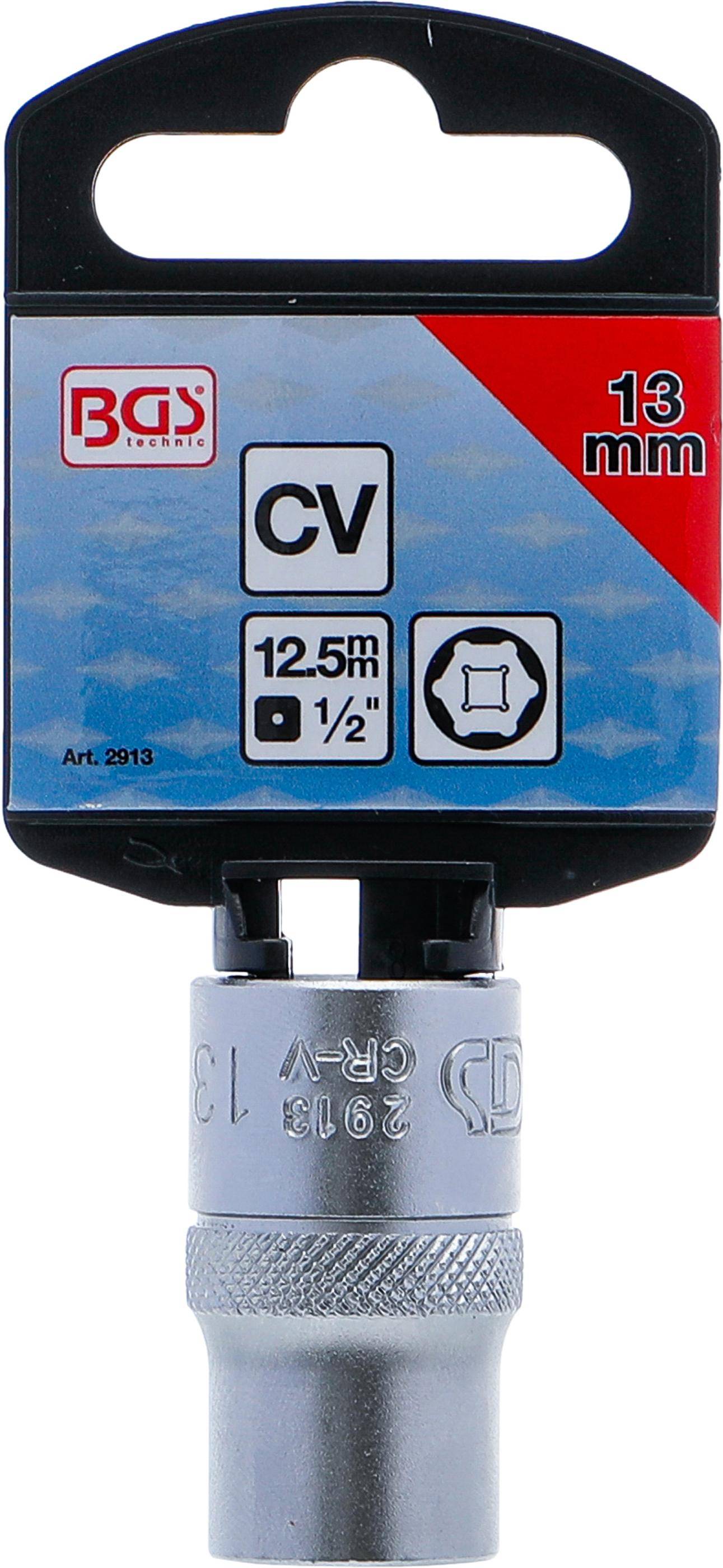 BGS Steckschlüssel-Einsatz Sechskant | Antrieb Innenvierkant 12,5 mm