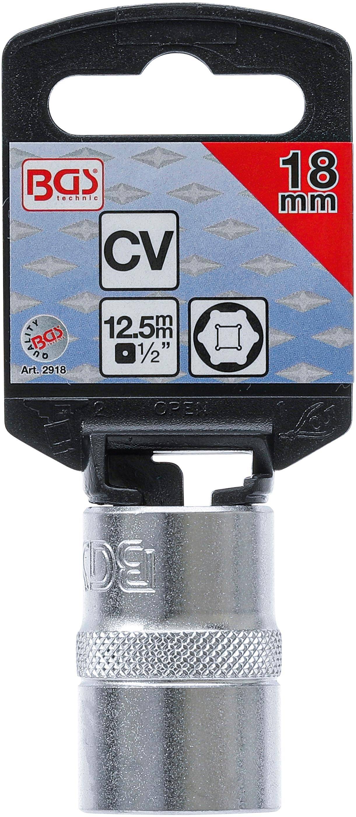 BGS Steckschlüssel-Einsatz Sechskant | Antrieb Innenvierkant 12,5 mm