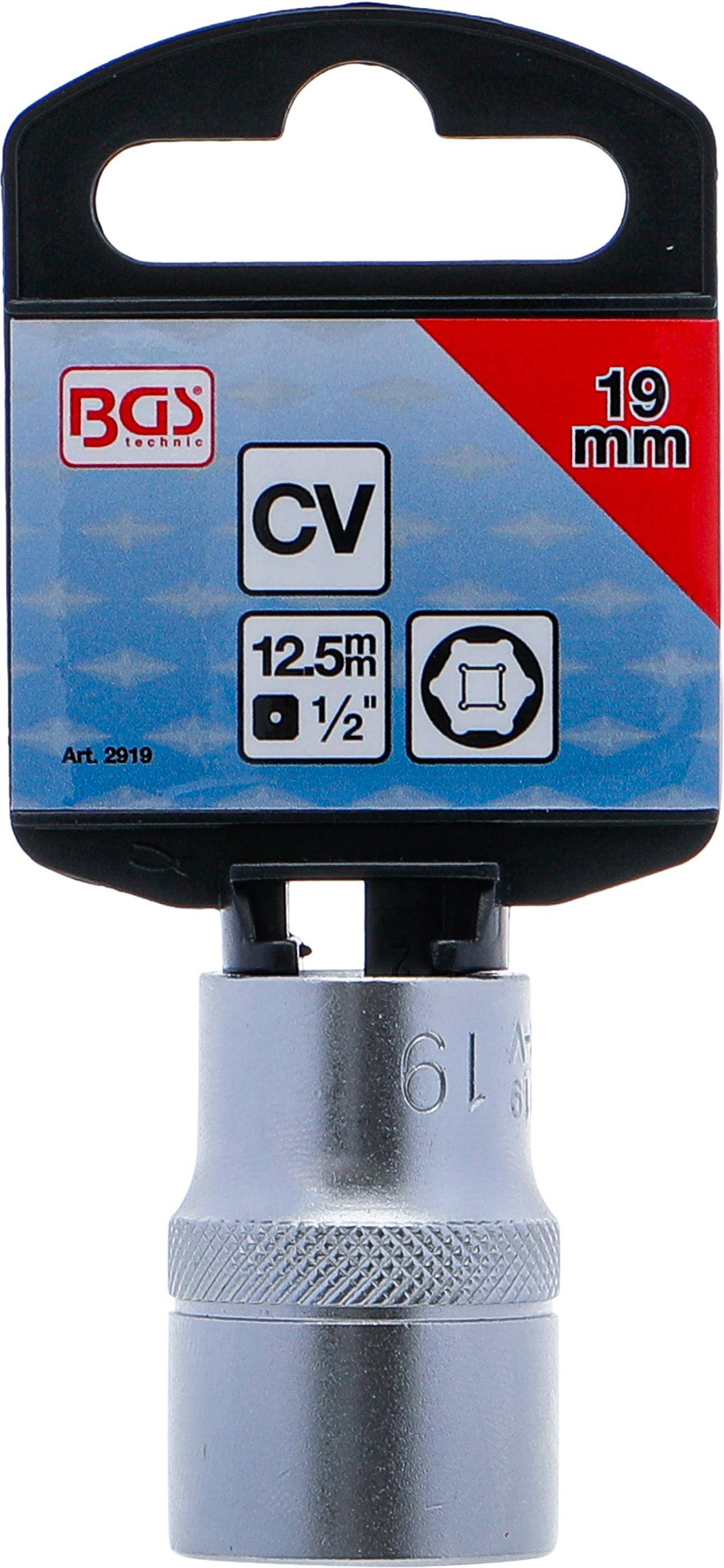 BGS Steckschlüssel-Einsatz Sechskant | Antrieb Innenvierkant 12,5 mm