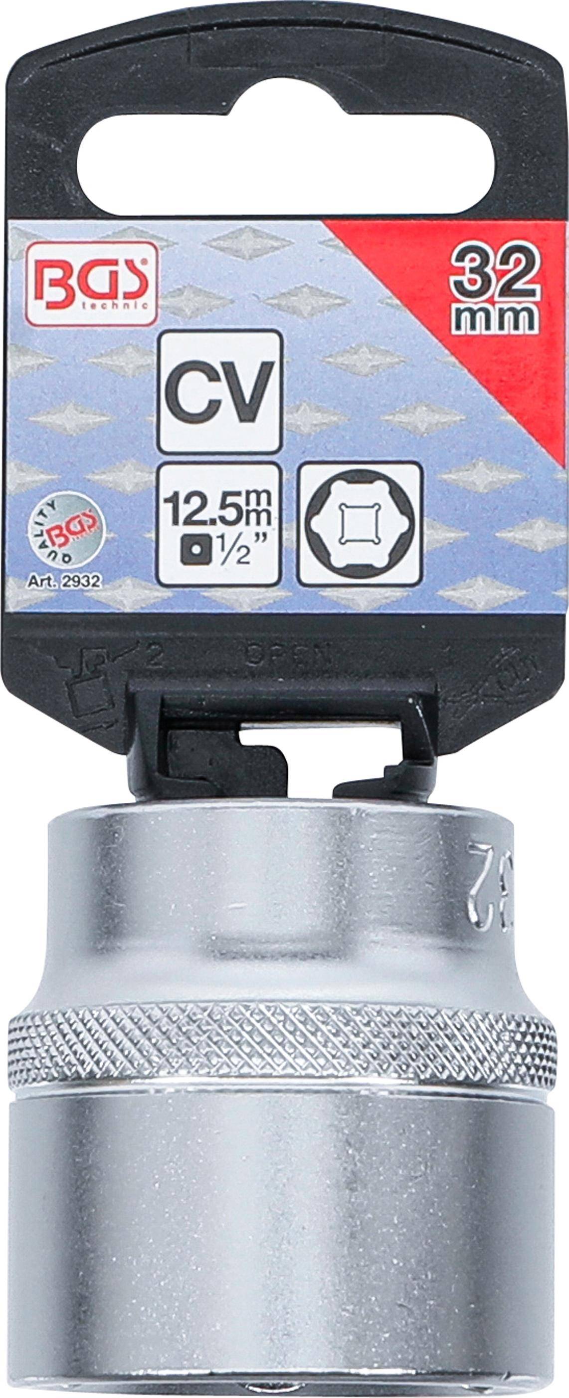 BGS Steckschlüssel-Einsatz Sechskant | Antrieb Innenvierkant 12,5 mm