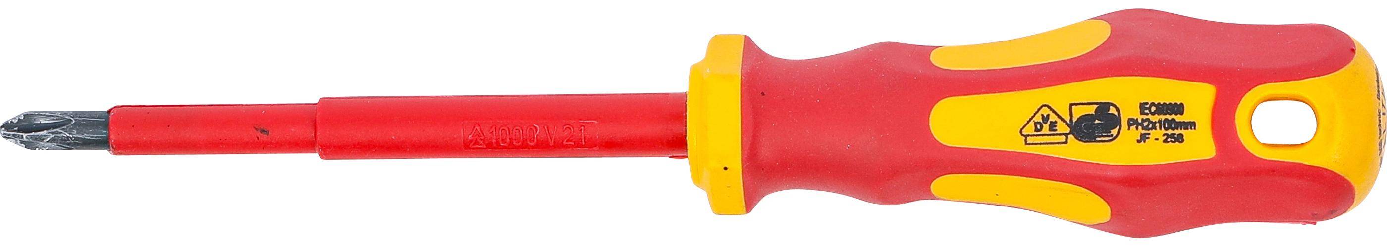 BGS technic VDE-Schraubendreher | Kreuzschlitz PH2 | Klingenlnge 100